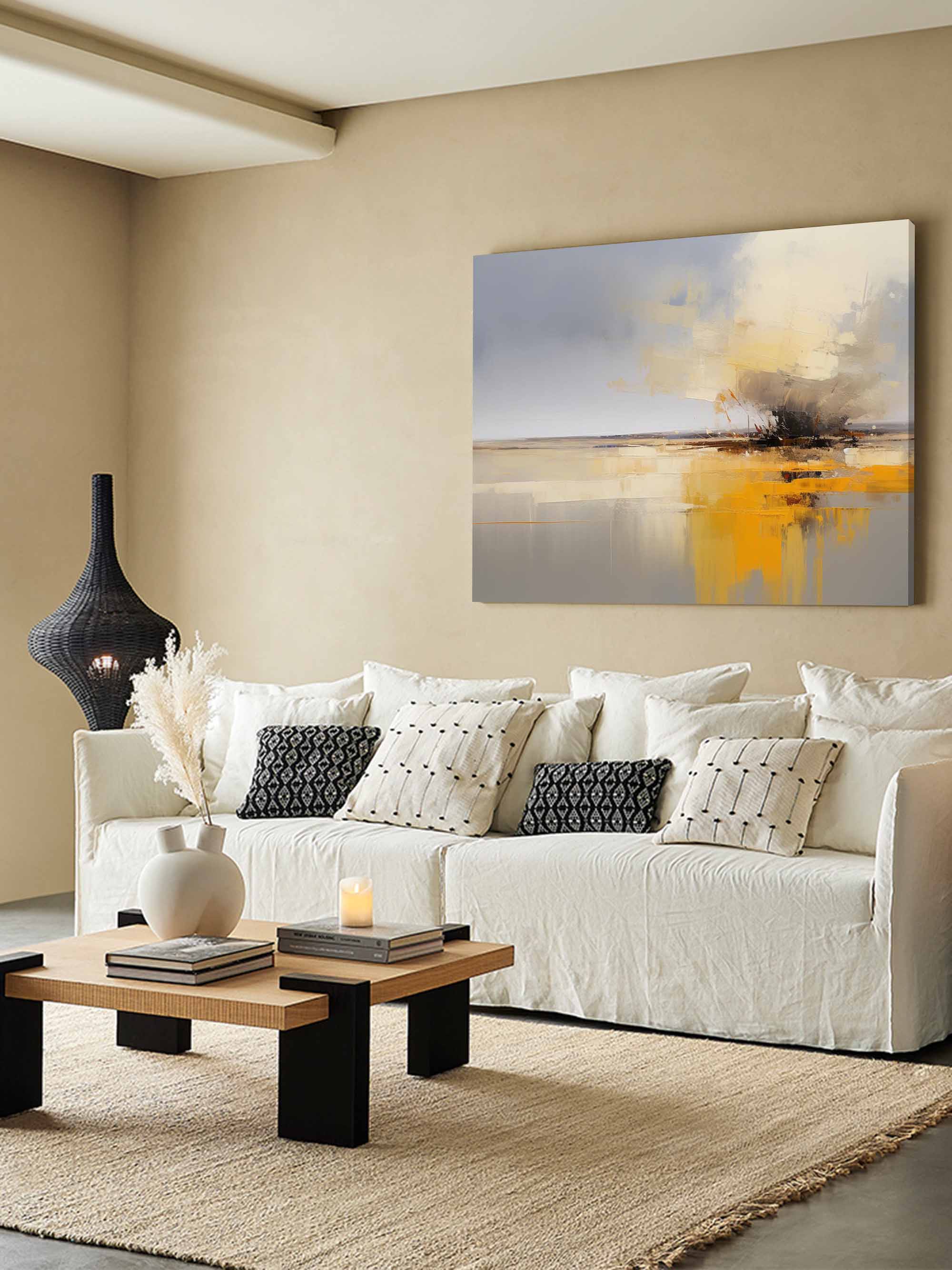 Original Abstract Oil Painting On Canvas Landscape Painting Living Room Wall Art Decor