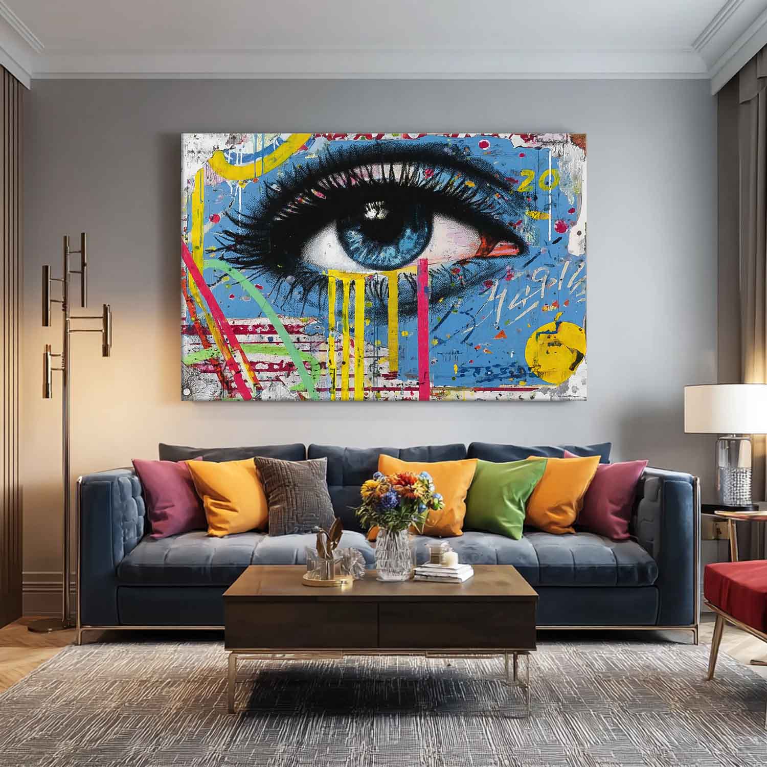 Abstract Eye Oil Painting Modern Colorful Artwork Texture Acrylic painting Original Wall Art Home Decor