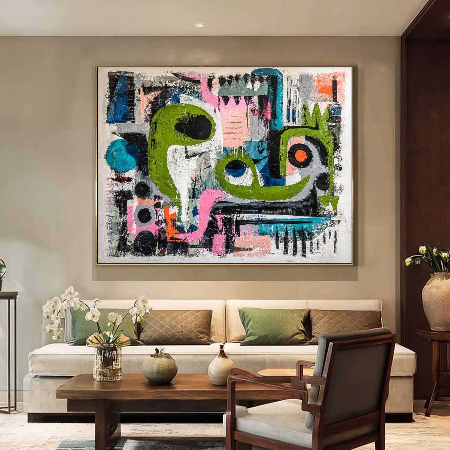 Abstract Oil Painting Colorful Irregular Graffiti Artwork Texture Acrylic painting Original Wall Art
