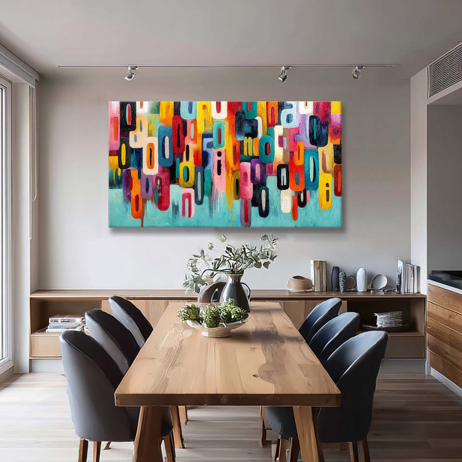 Modern Acrylic Painting Original Graffiti Wall Art Colorful Texture Abstract Oil Painting Home Decor