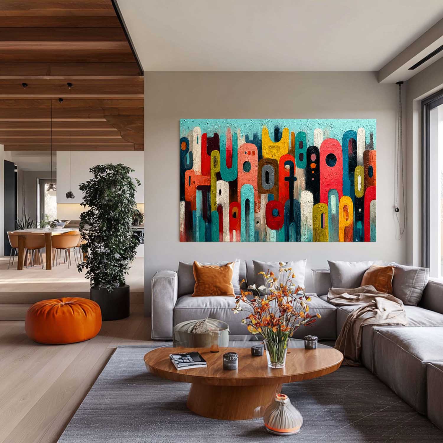 Modern Colorful Artwork Abstract Graffiti Oil Painting Texture Acrylic painting Original Wall Art Home Decor