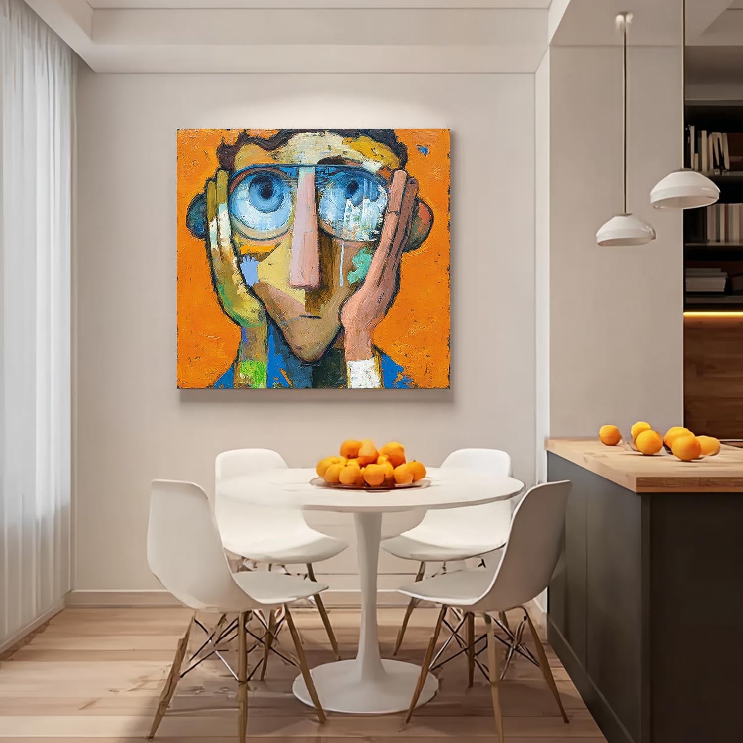 Abstract Portrait Oil Painting On Canvas Original Cute Boy Painting Large People Wall Art For Living Room