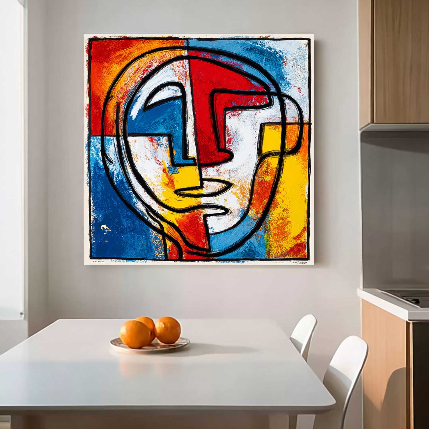 Large Graffiti Face Wall Art Abstract Portrait Oil Painting On Canvas Original Colorful Face Painting