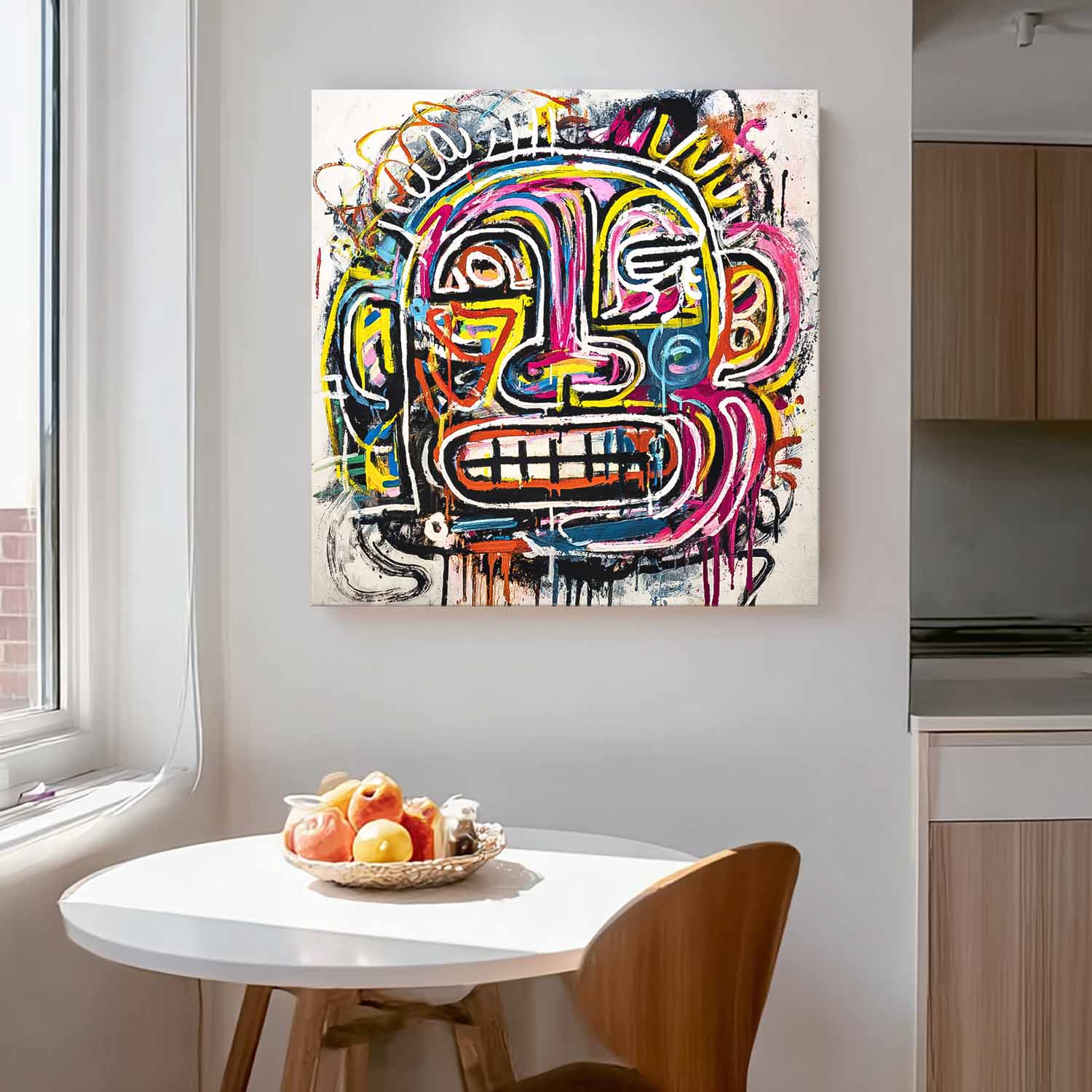 Original Colorful Face Painting Large Graffiti Face Wall Art Abstract Portrait Oil Painting On Canvas