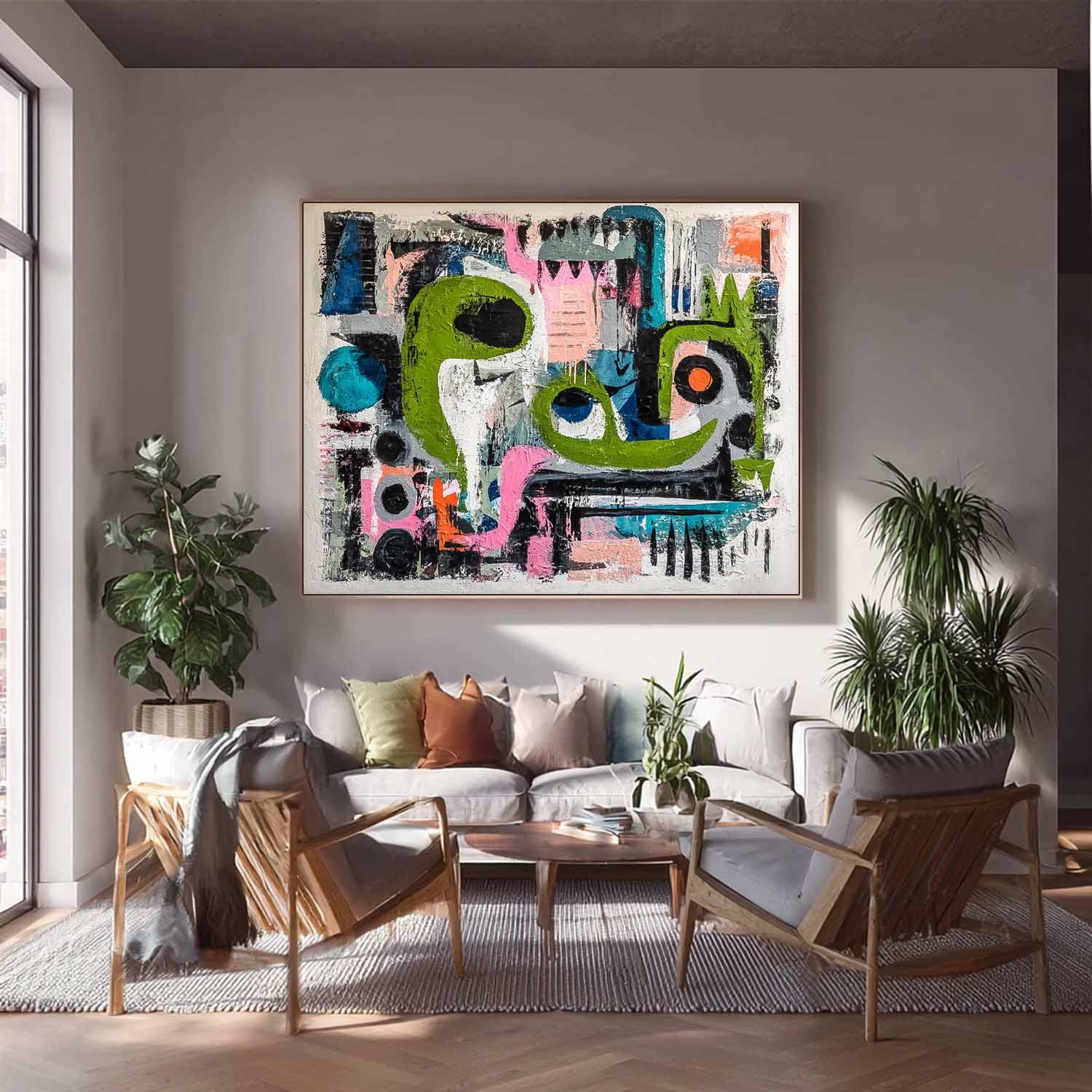 Abstract Oil Painting Colorful Irregular Graffiti Artwork Texture Acrylic painting Original Wall Art