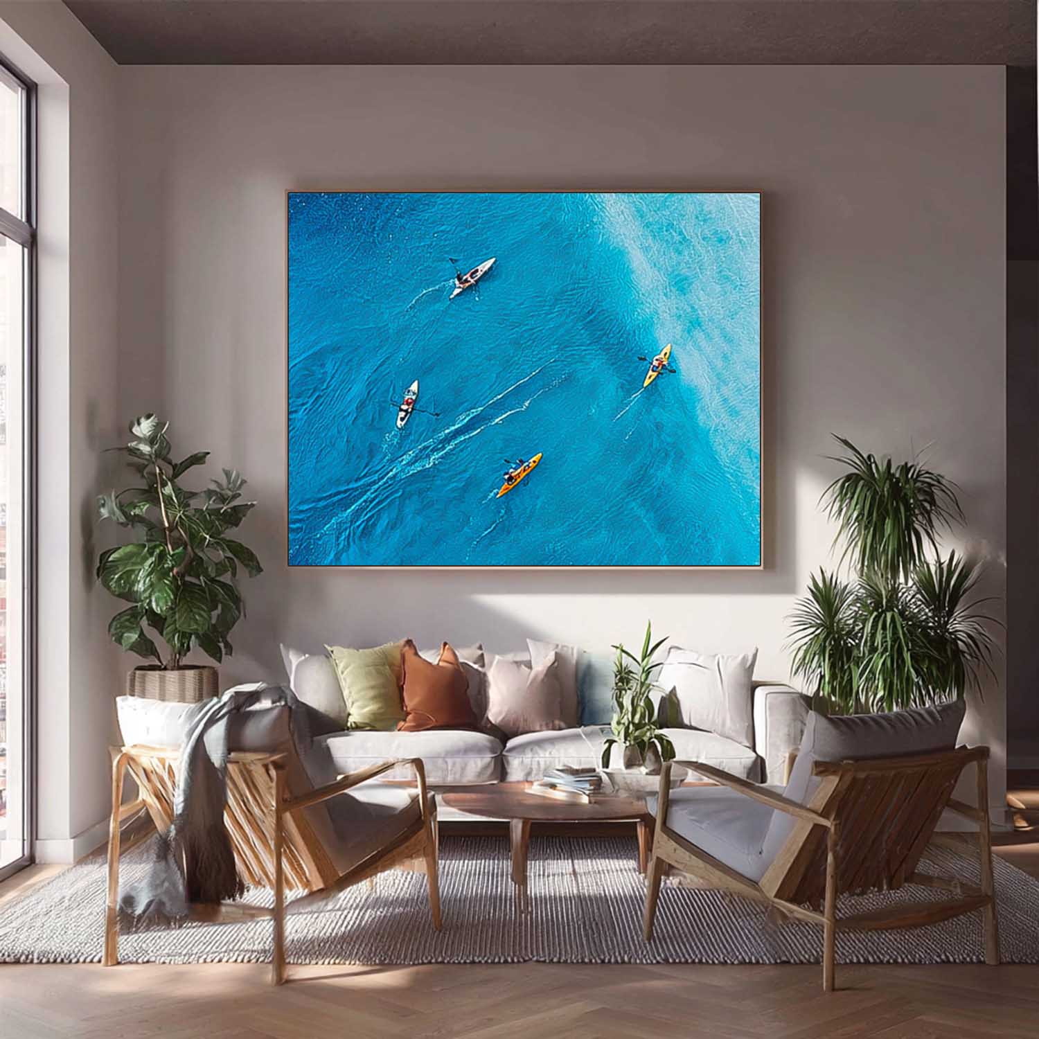 Original Rowing Boats oil painting Boat Seascape Landscape Impasto painting Impressionism Coastal artwork