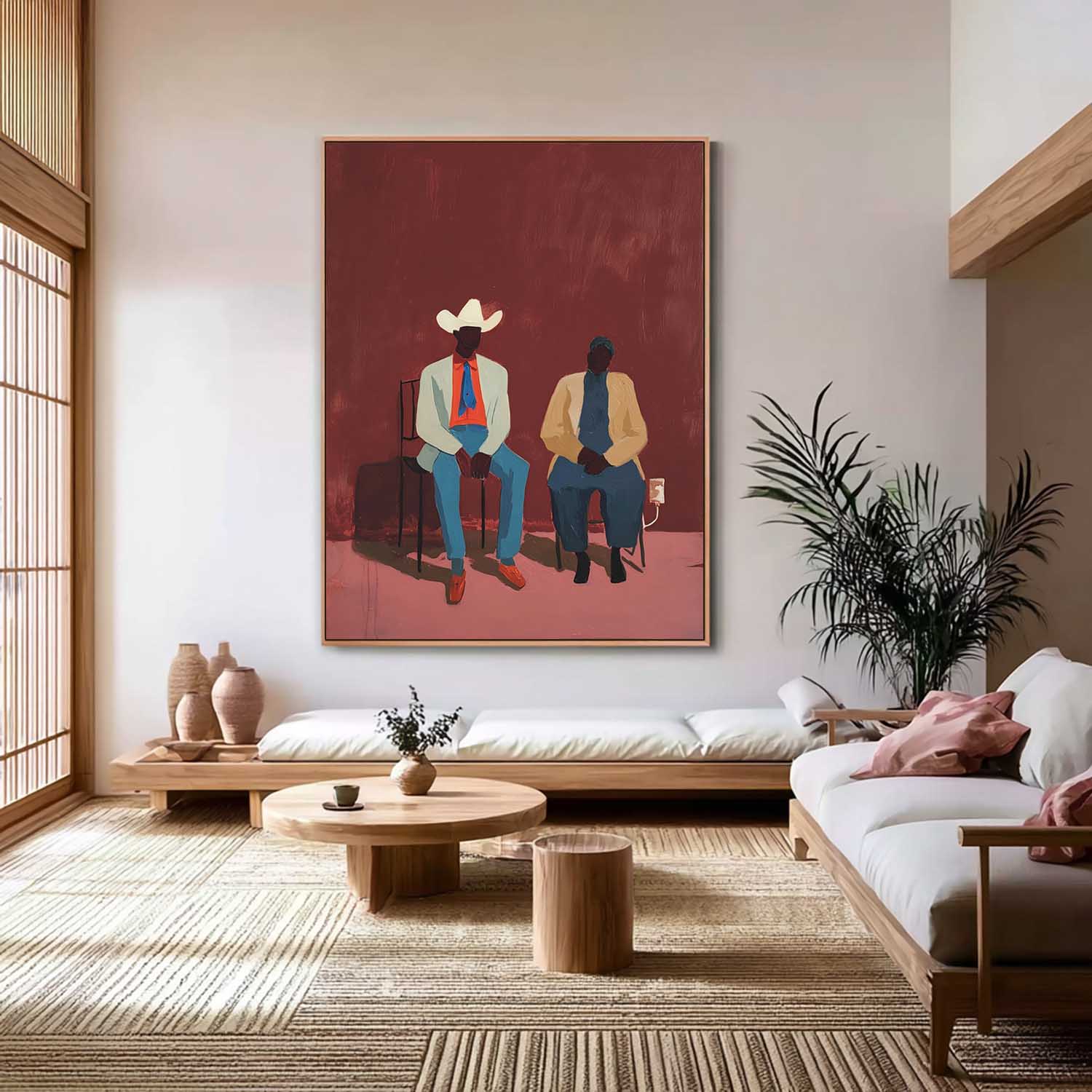 Vintage Cowboy Wall Art For Sale Retro Modern Handpainted Painting Unique Home Decor & Gift