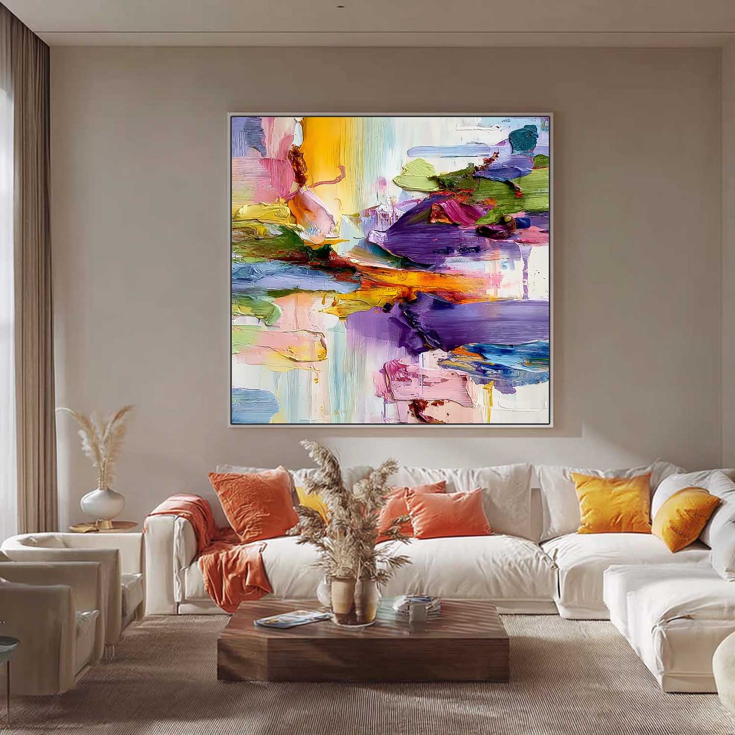 Abstract Large Wall Art Original Scraper Oil Painting Color Texture Acrylic painting Contemporary Art
