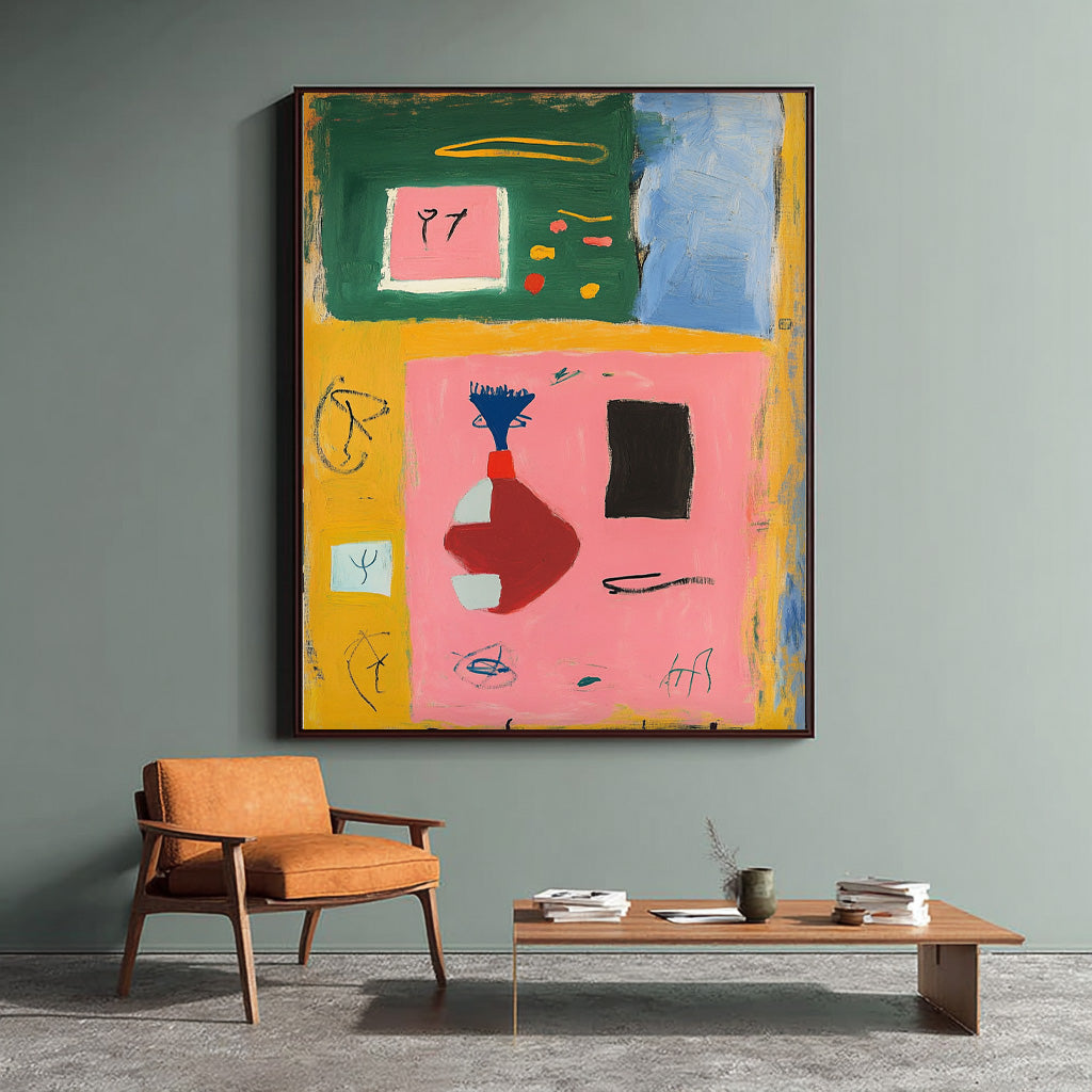 Original Graffiti Symbol Eements Color Painting Texture Acrylic painting Abstract Large Wall Art Fashion Art