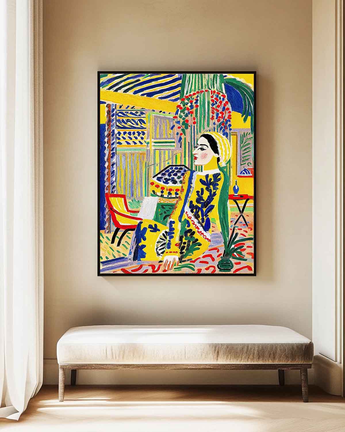 portretter of a beautiful girl in a romantic vintage style Gorgeous Original Modern Wall Art Colorful Artwork