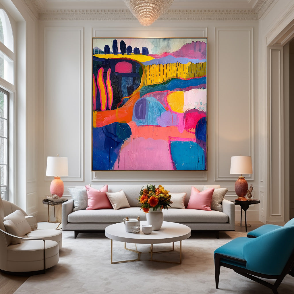 Fashion Art Original High Aaturation Painting Acrylic painting Abstract Landscape Wall Art Home Decor