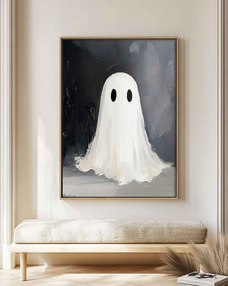 Large Modern Acrylic Painting On Canvas Cute Ghost Abstract Oil Painting High Quality Original Artwork
