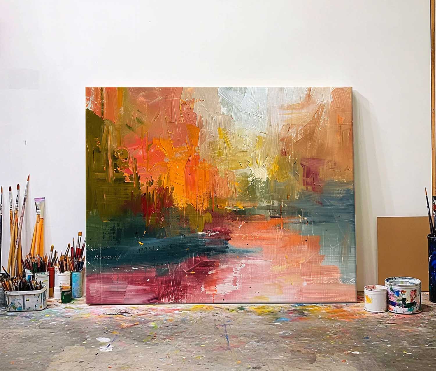 Original Scenery Painting Abstract Landscape Oil Painting On Canvas Framed Texture High Quality Wall Art