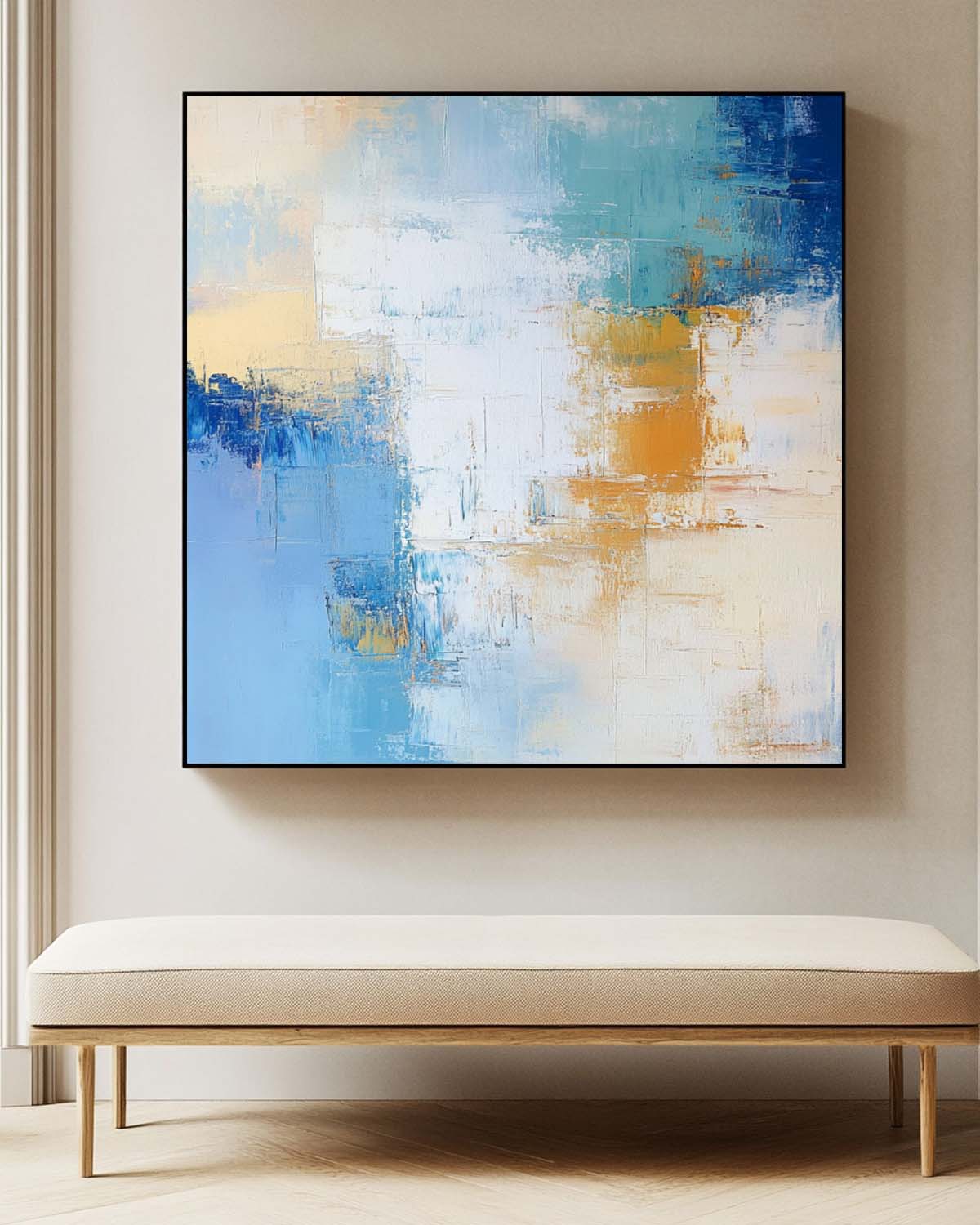 Modern Abstract Oil Painting Canvas Color Large Square Texture Abstract Wall Art Framed Home Decorations