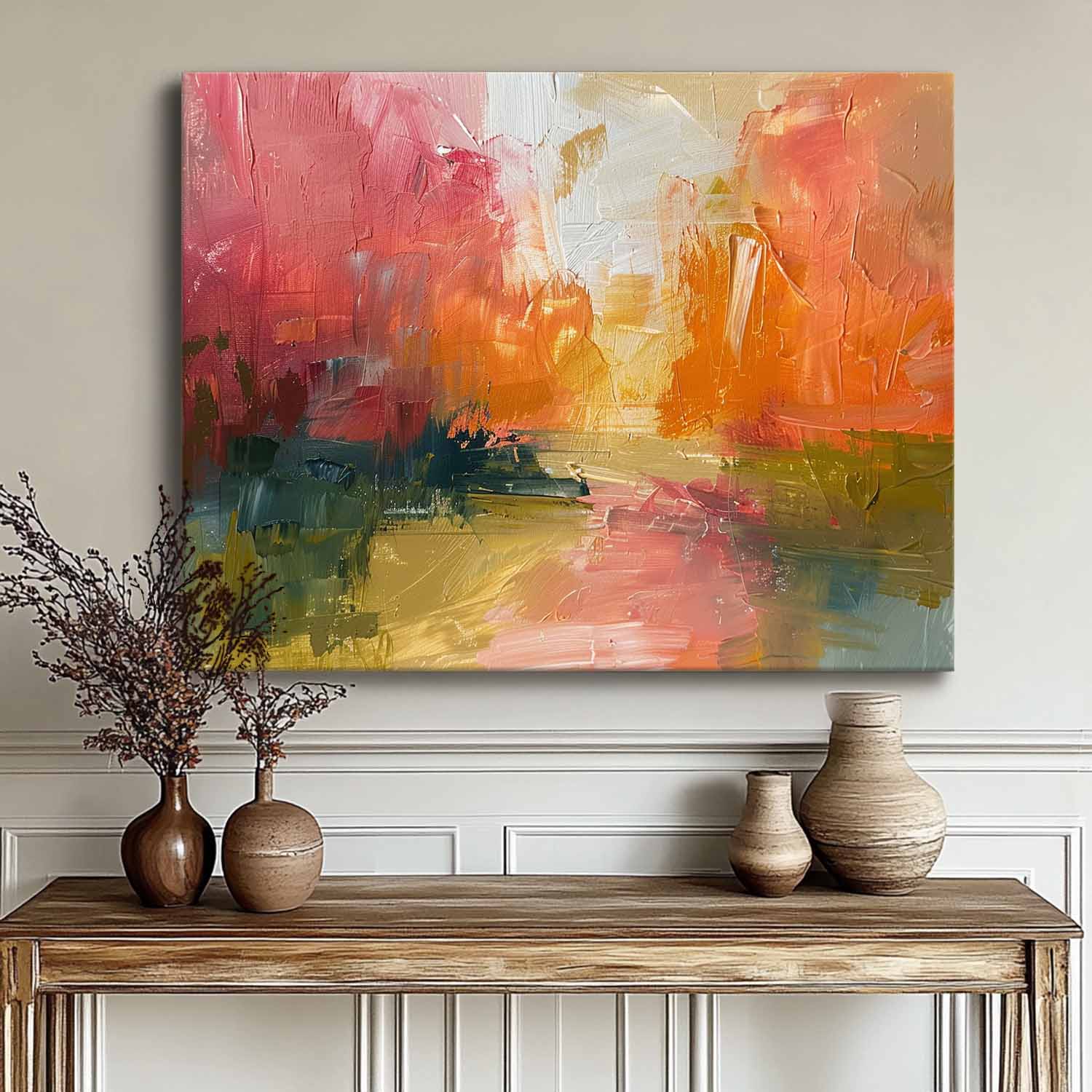 Abstract Landscape Oil Painting On Canvas Framed Texture High Quality Wall Art Original Scenery Painting