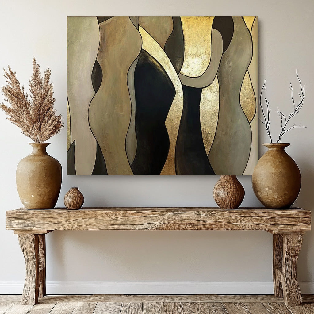 Line Contemporary Gallery Wall Art Modern Minimal Abstract Painting Figure Neutral Wall Decor For Living Room
