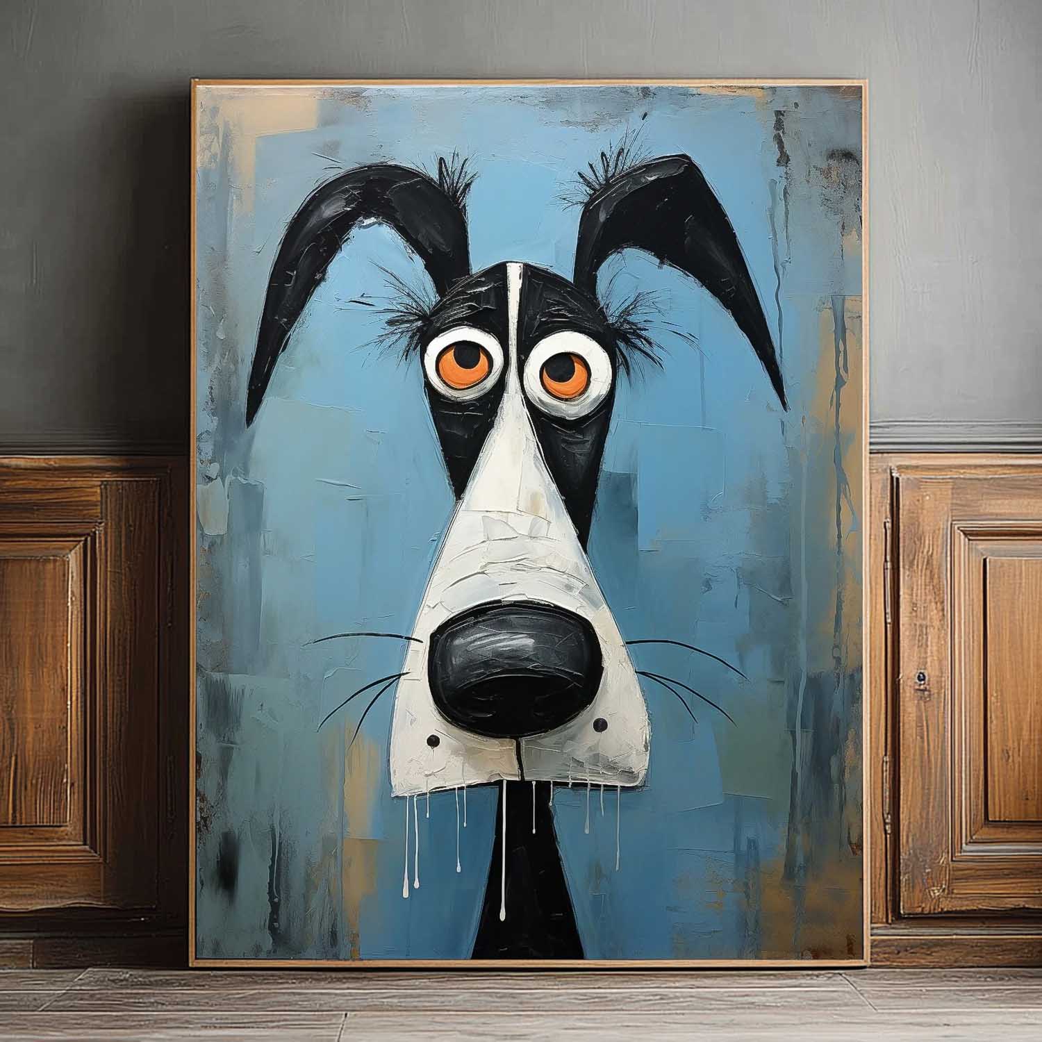 Large Puppy Artwork Abstract Lovely Dog Acrylic Painting Impressionism Animal Oil Painting Home Decor