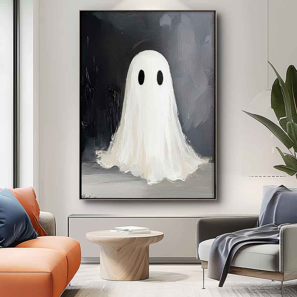 Large Modern Acrylic Painting On Canvas Cute Ghost Abstract Oil Painting High Quality Original Artwork
