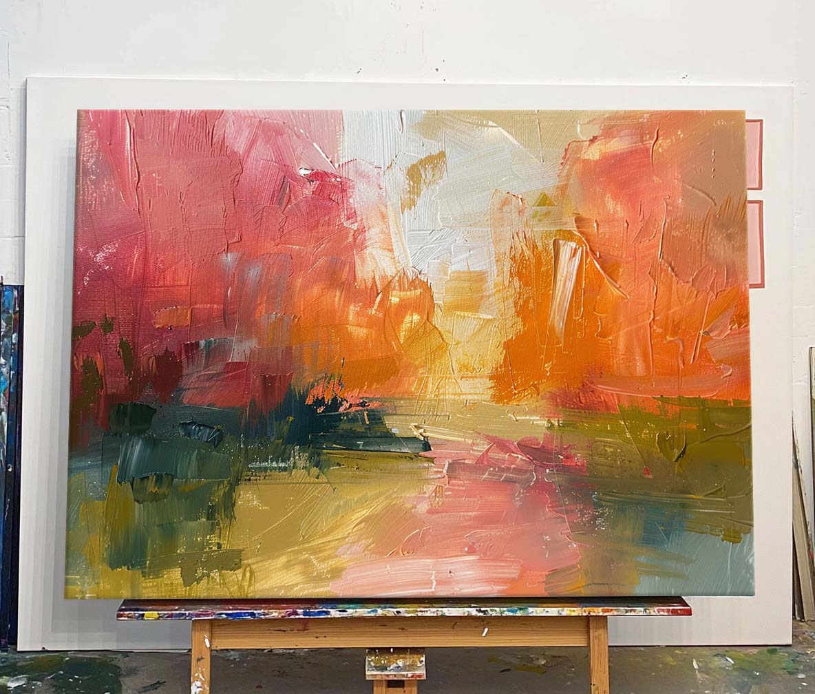 Abstract Landscape Oil Painting On Canvas Framed Texture High Quality Wall Art Original Scenery Painting