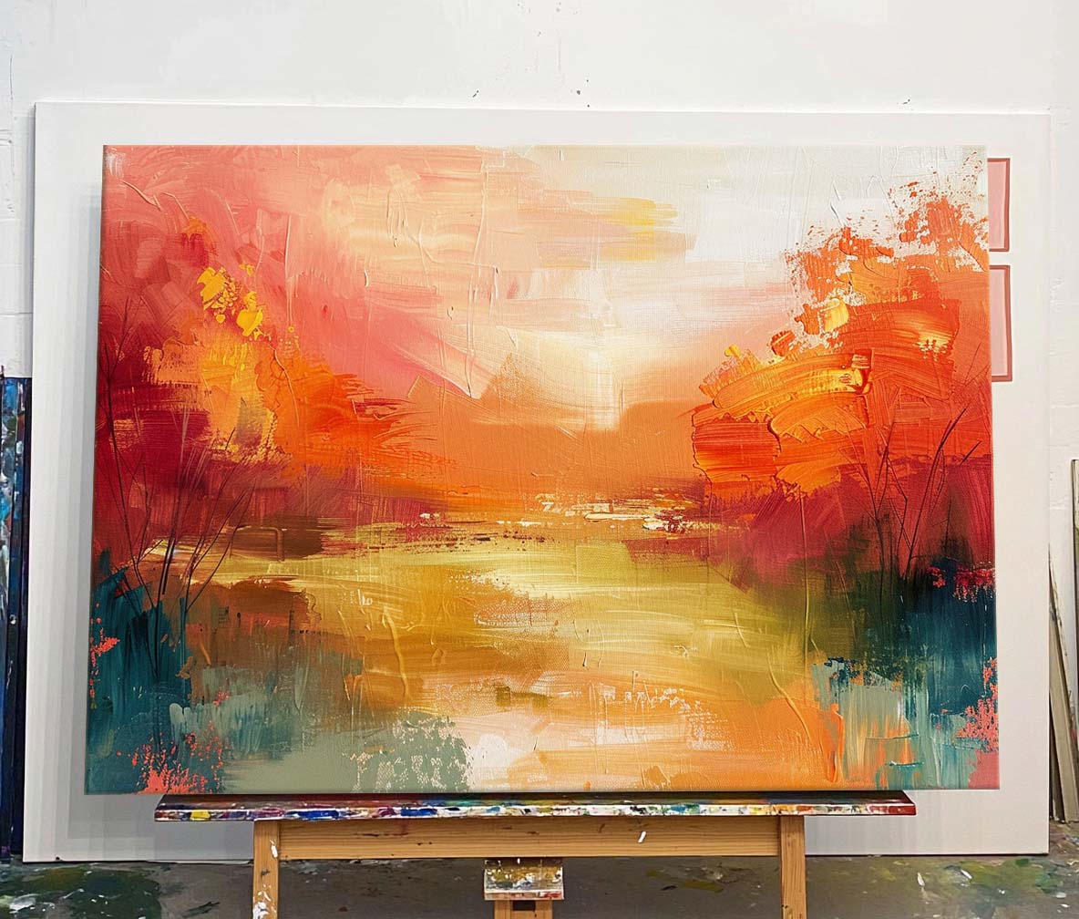 Texture High Quality Wall Art Original Scenery Painting Abstract Landscape Oil Painting On Canvas Framed