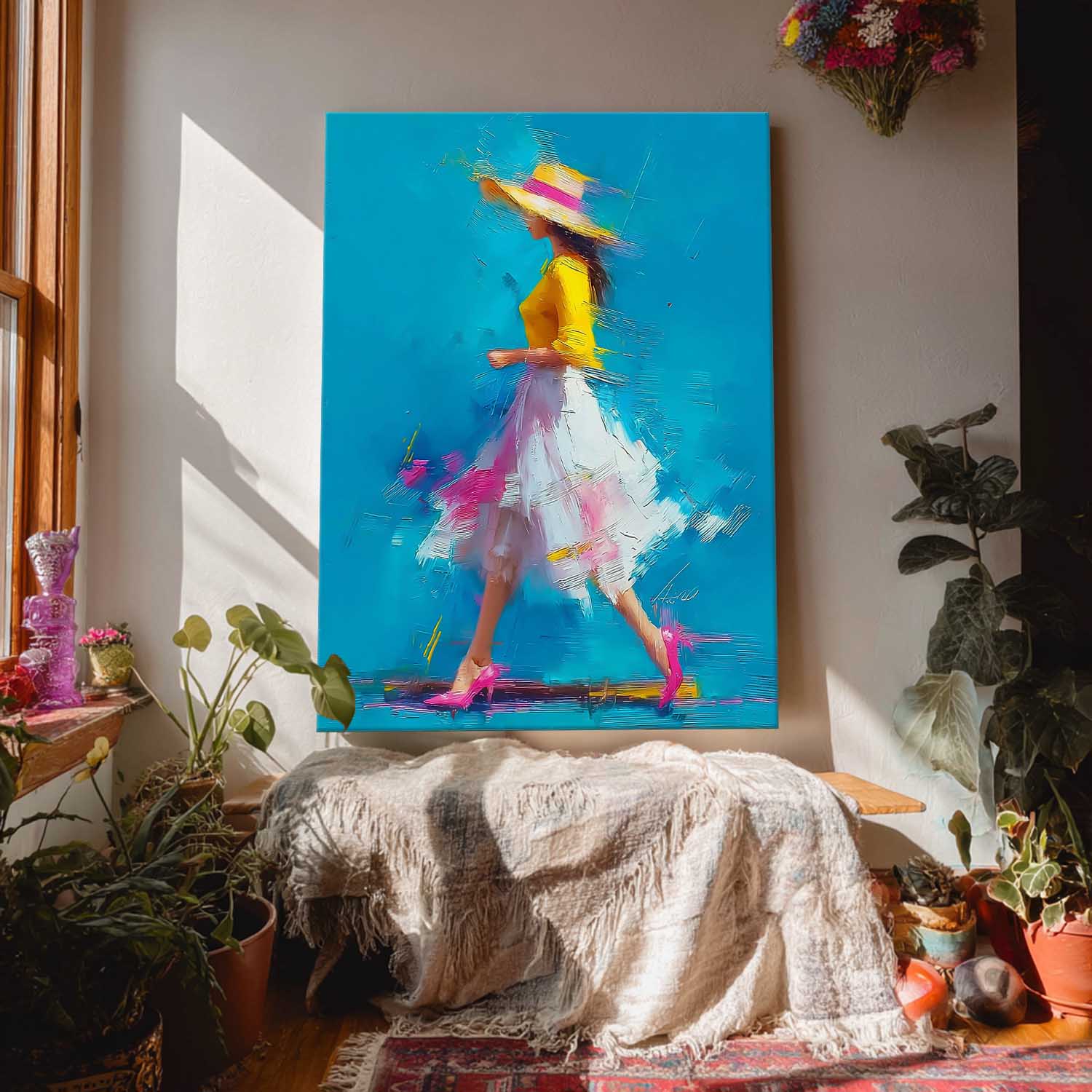 Modern Impressionist Wall Art Fashion Woman Canvas Painting Contemporary Figurative Abstract Art Home Decor