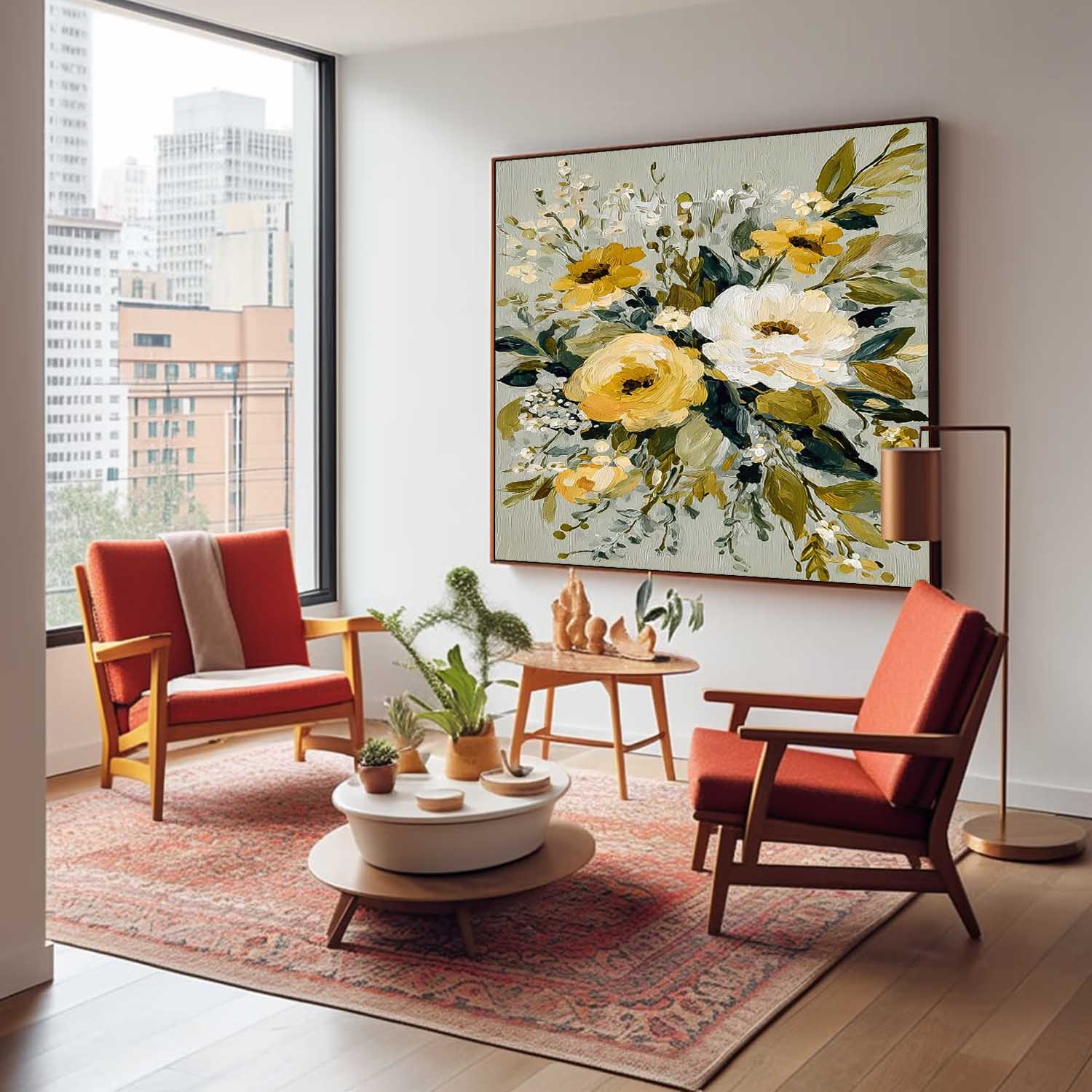 Vintage Floral Oil Painting Tulip Botanical Canvas Art Elegant Wildflower Retro Floral For Bedroom Aesthetic