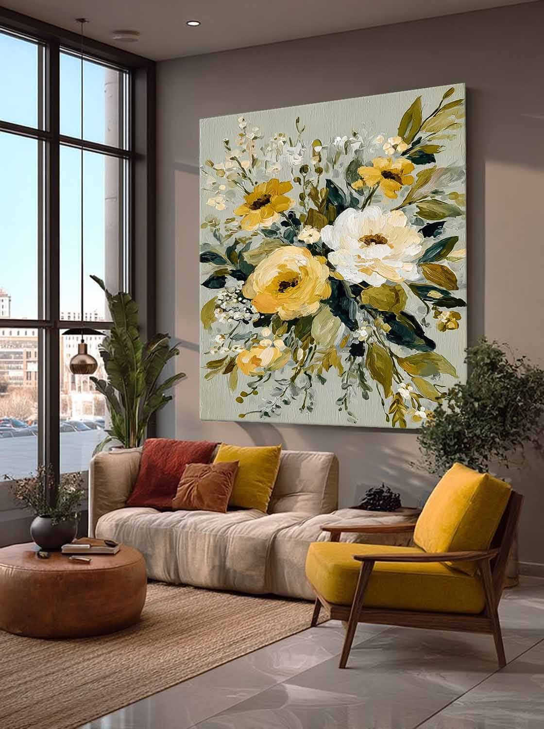 Vintage Floral Oil Painting Tulip Botanical Canvas Art Elegant Wildflower Retro Floral For Bedroom Aesthetic