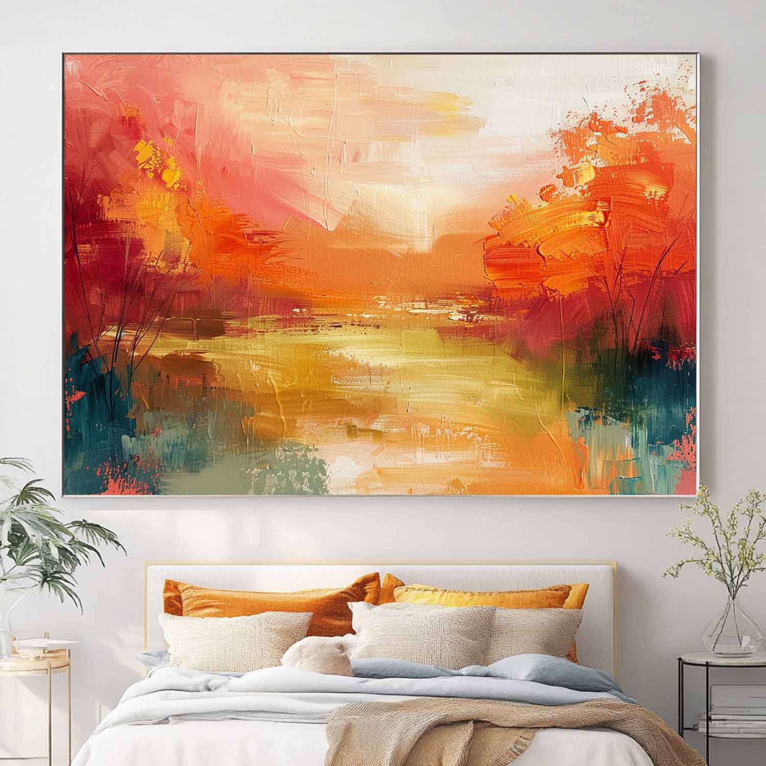 Texture High Quality Wall Art Original Scenery Painting Abstract Landscape Oil Painting On Canvas Framed