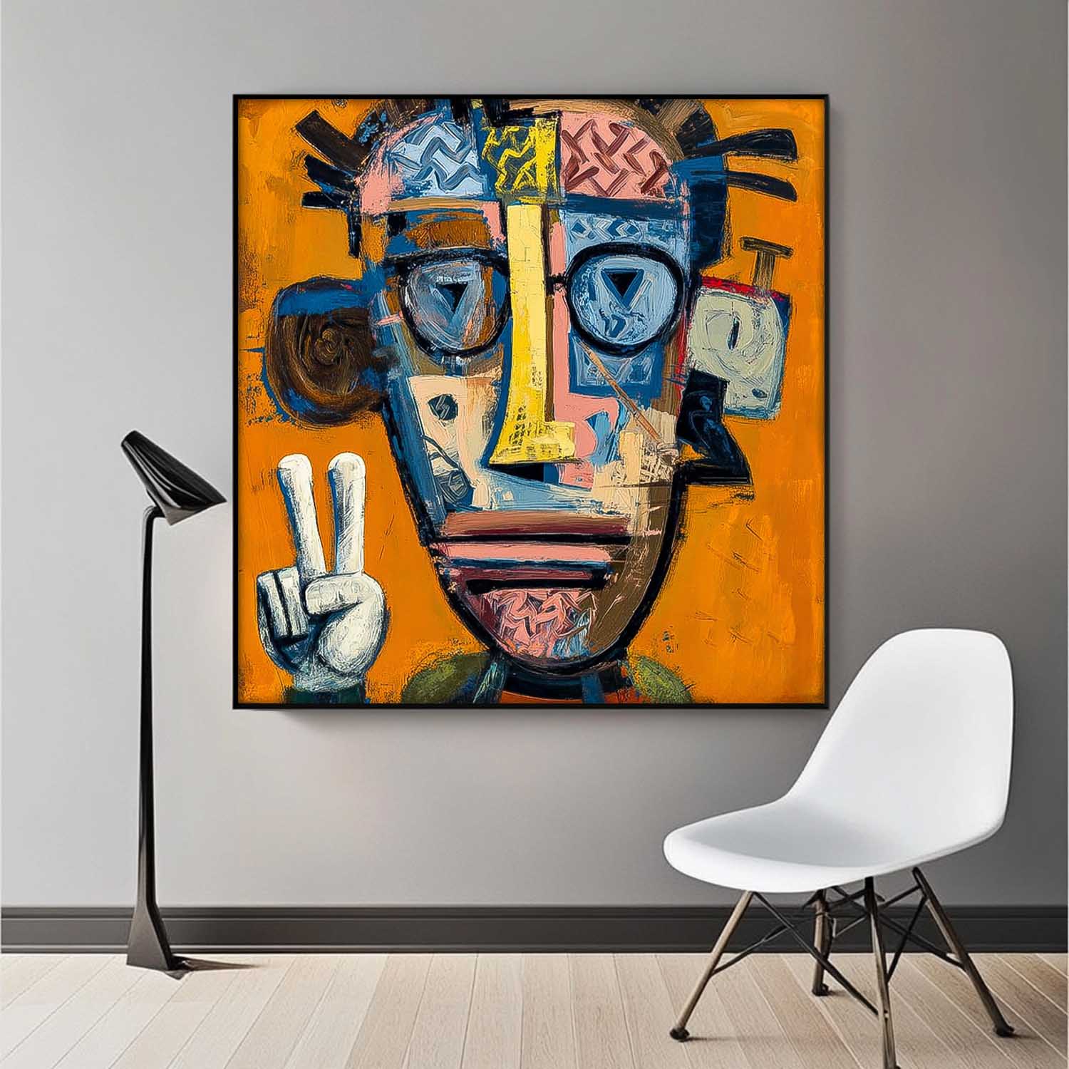 Large People Wall Art Abstract Portrait Oil Painting On Canvas Original Lovely Boy Painting For Living Room
