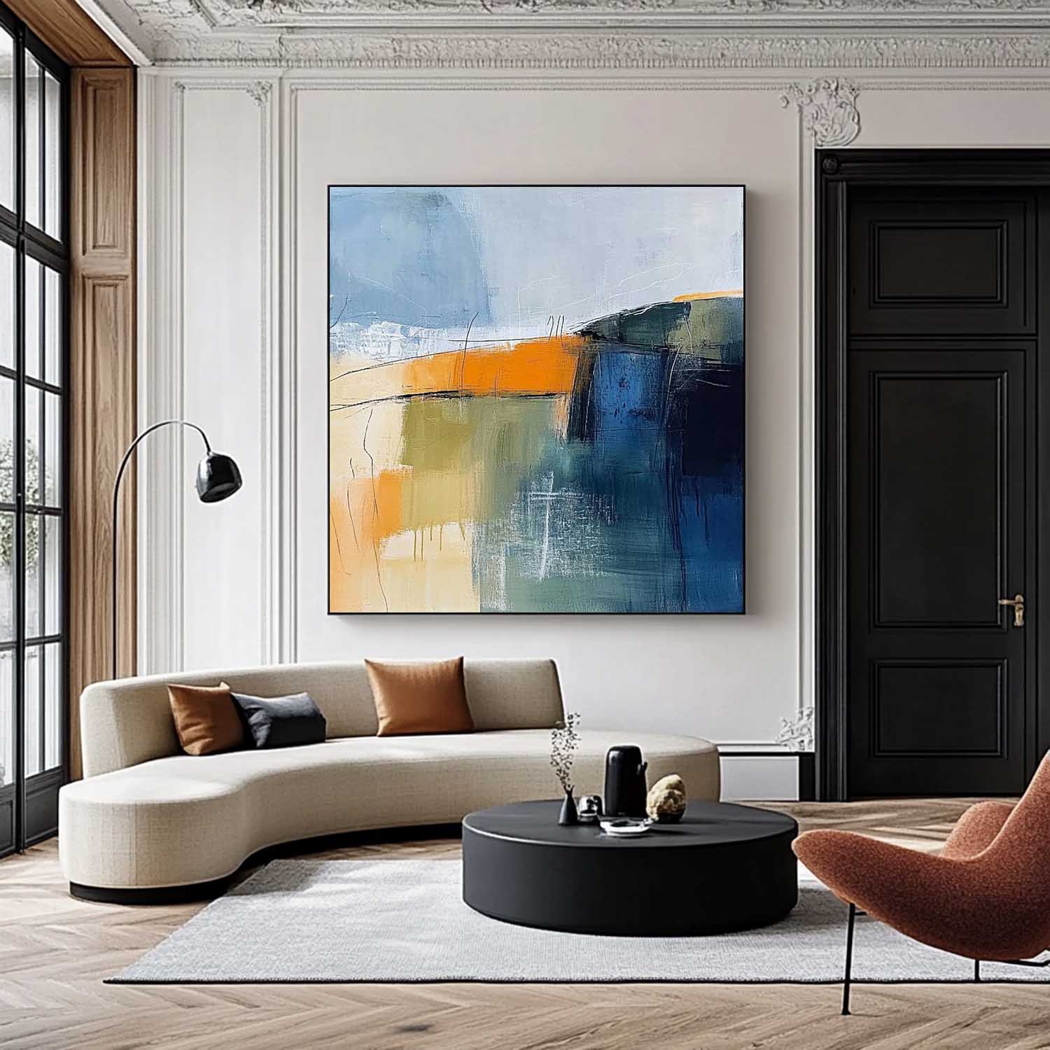 Large Abstract Oil Painting Original Canvas Wall Art Modern Textured Painting for Living Room Office Bedroom