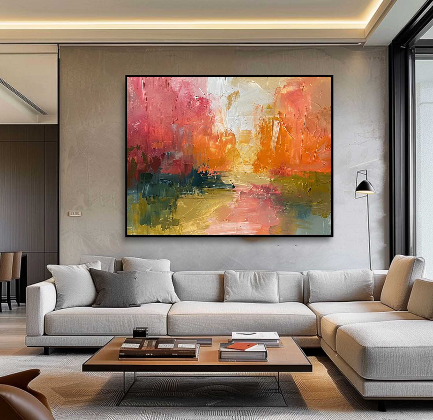Abstract Landscape Oil Painting On Canvas Framed Texture High Quality Wall Art Original Scenery Painting