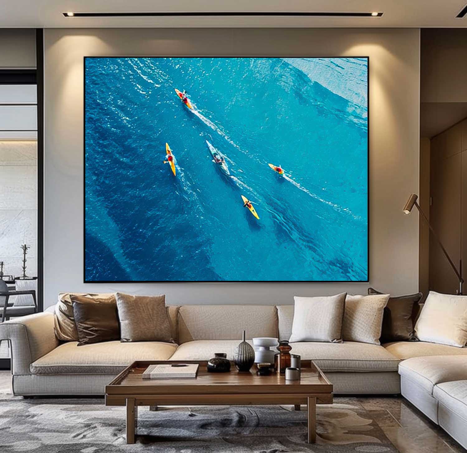 Large Original Rowing Boats painting Boat Seascape Landscape Impasto painting Impressionism Coastal artwork