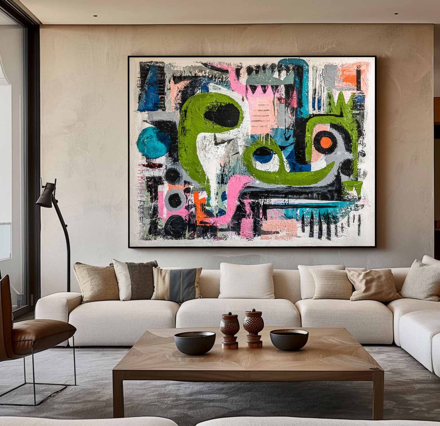 Abstract Oil Painting Colorful Irregular Graffiti Artwork Texture Acrylic painting Original Wall Art