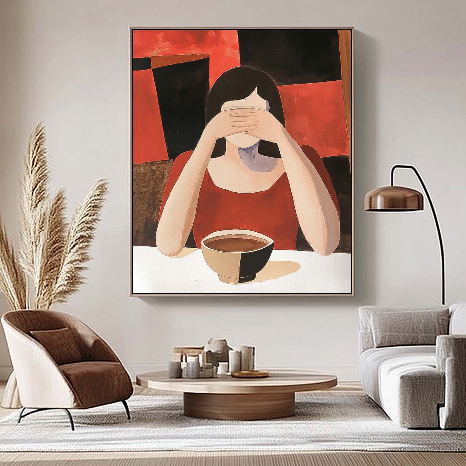Original Texture Girl Wall Art Portrait Modern Artwork Abstract Woman Oil Painting On Canvas