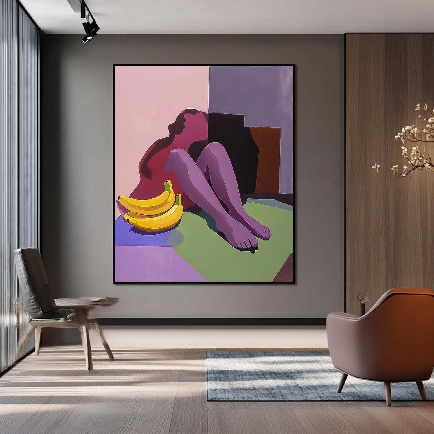 Purple Texture Graffiti Leg Abstract Oil Painting Large Acrylic Painting On Canvas Lovely Original Artwork