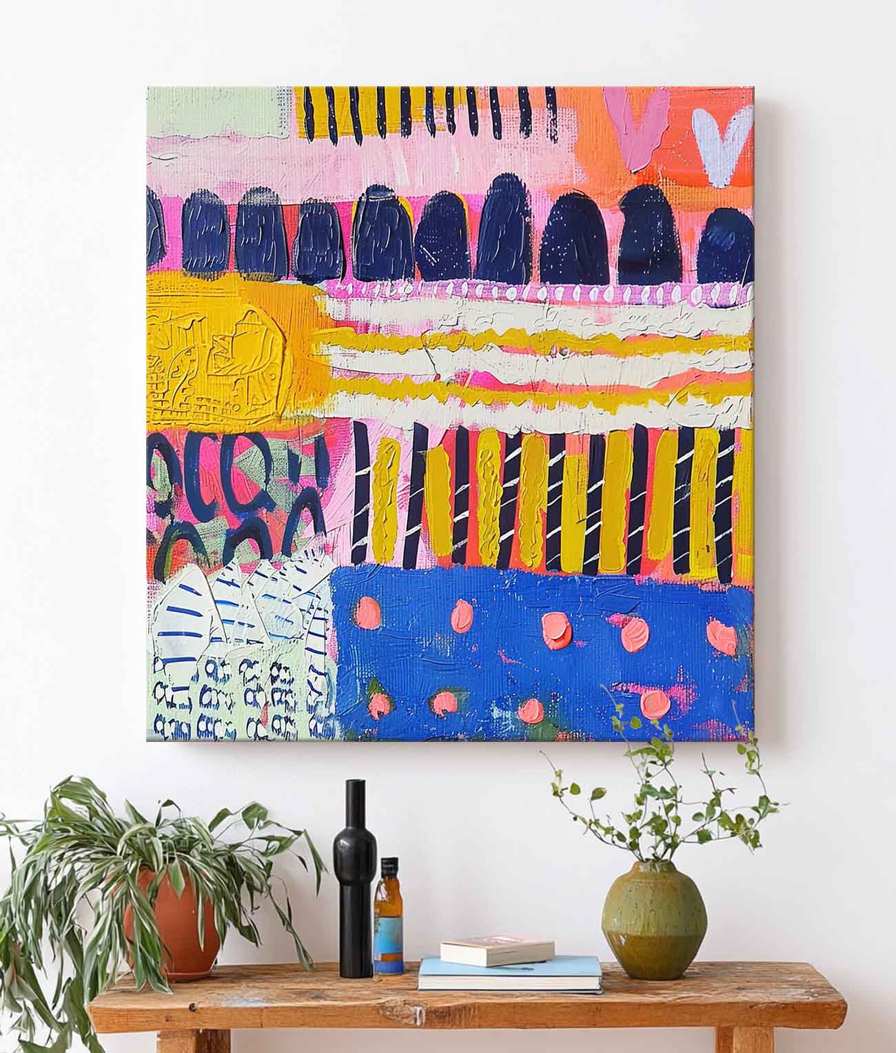 Large Graffiti Abstract Oil Painting Colorful Original Hand-painted Canvas Wall Art Modern Textured Artwork