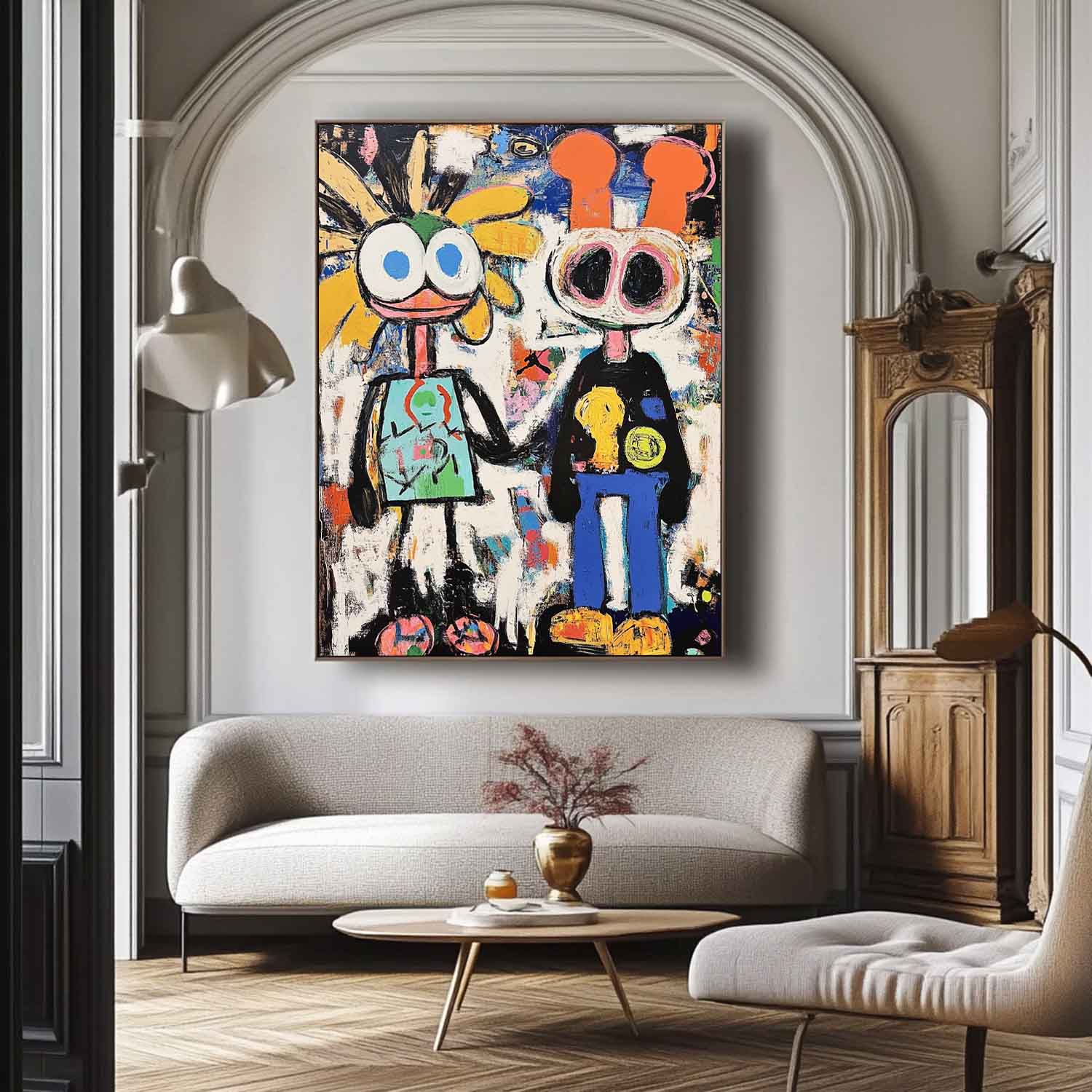 Abstract Cute Characters Painting Canvas Large Graffiti Cartoon Figure Wall Art Original Features Artwork
