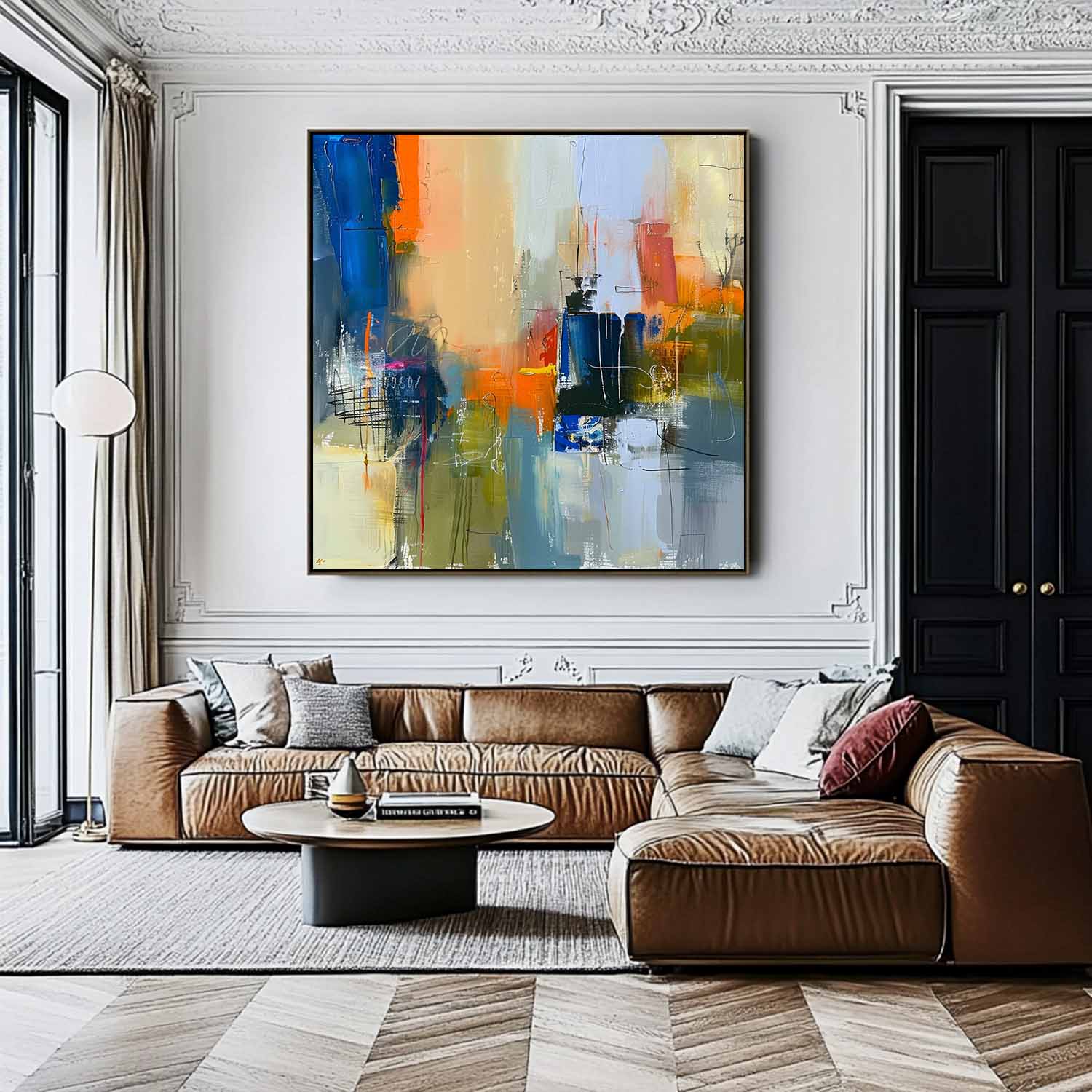 Modern Textured Artwork Warm Coloeful Original Hand-painted Canvas Wall Art Large Abstract Oil Painting