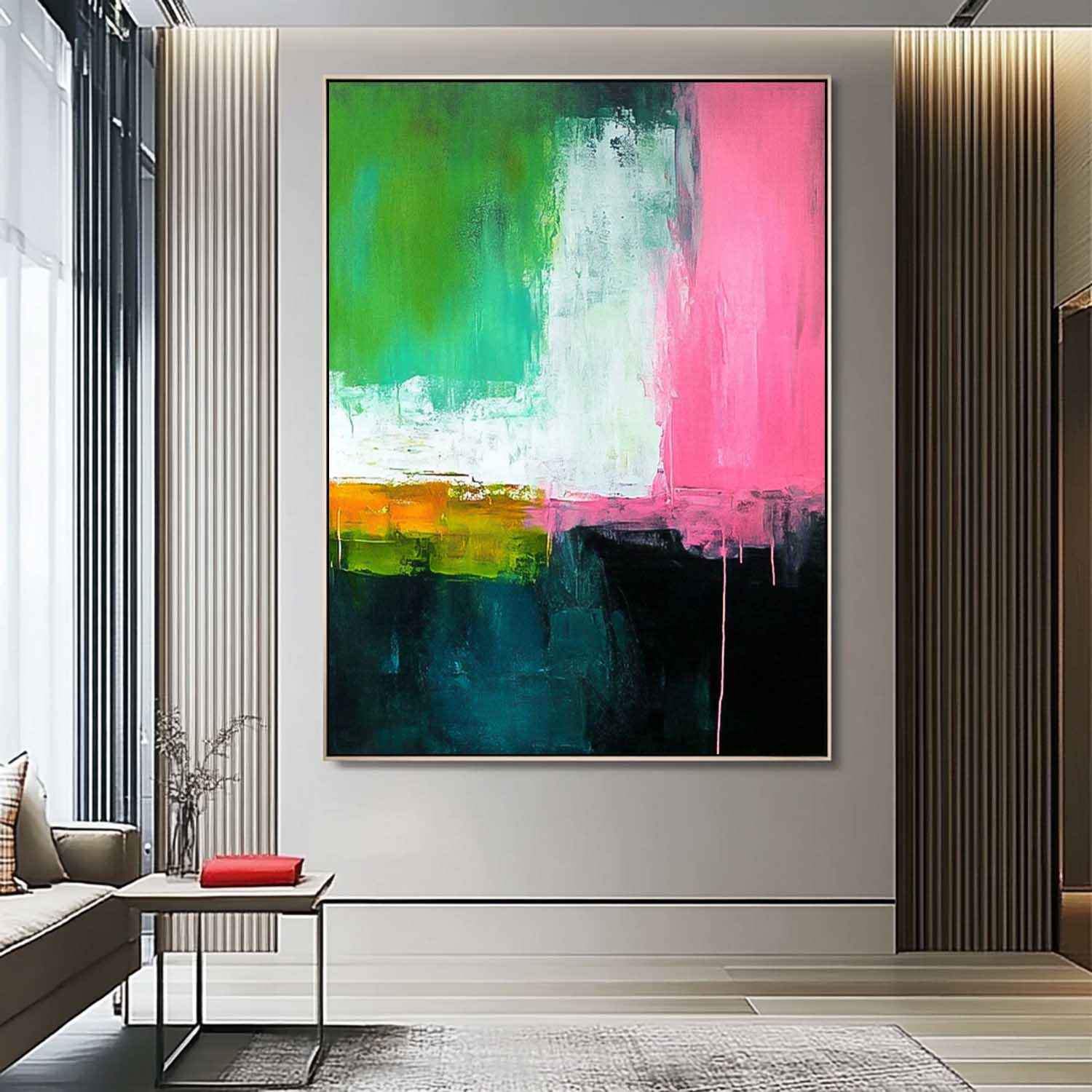 Modern Bold Contrasting Colors Wall Art Original Acrylic Painting Wall Art Abstract Oil Painting On Canvas