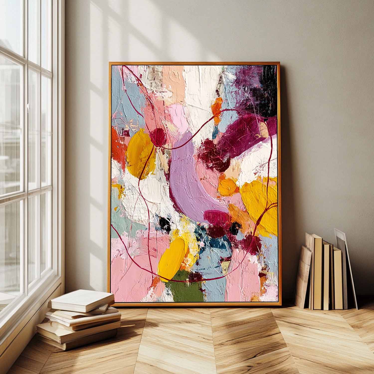 Original Scraper Oil Painting Color Texture Acrylic painting Abstract Large Graffiti Wall Art Fashion Art