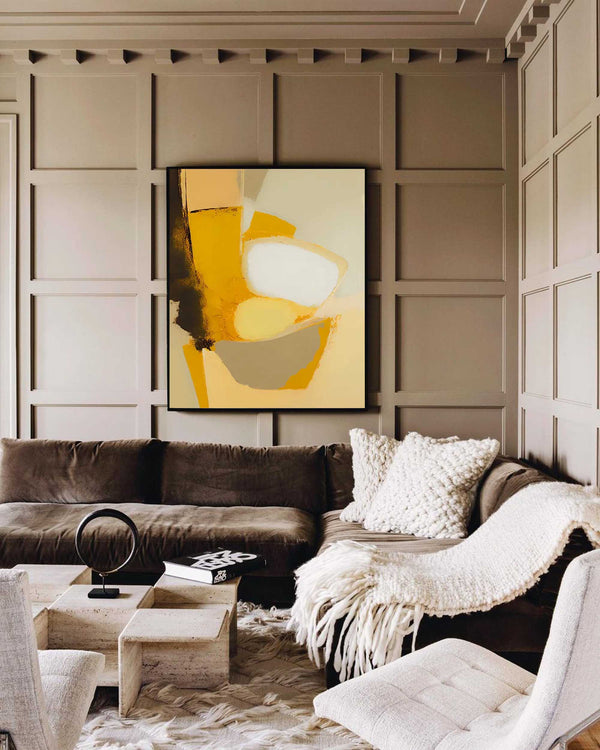 Warm colors Abstract Oil Painting On Canvas Large Original Painting Brown And Yellow Modern Texture Wall Art Home Decor