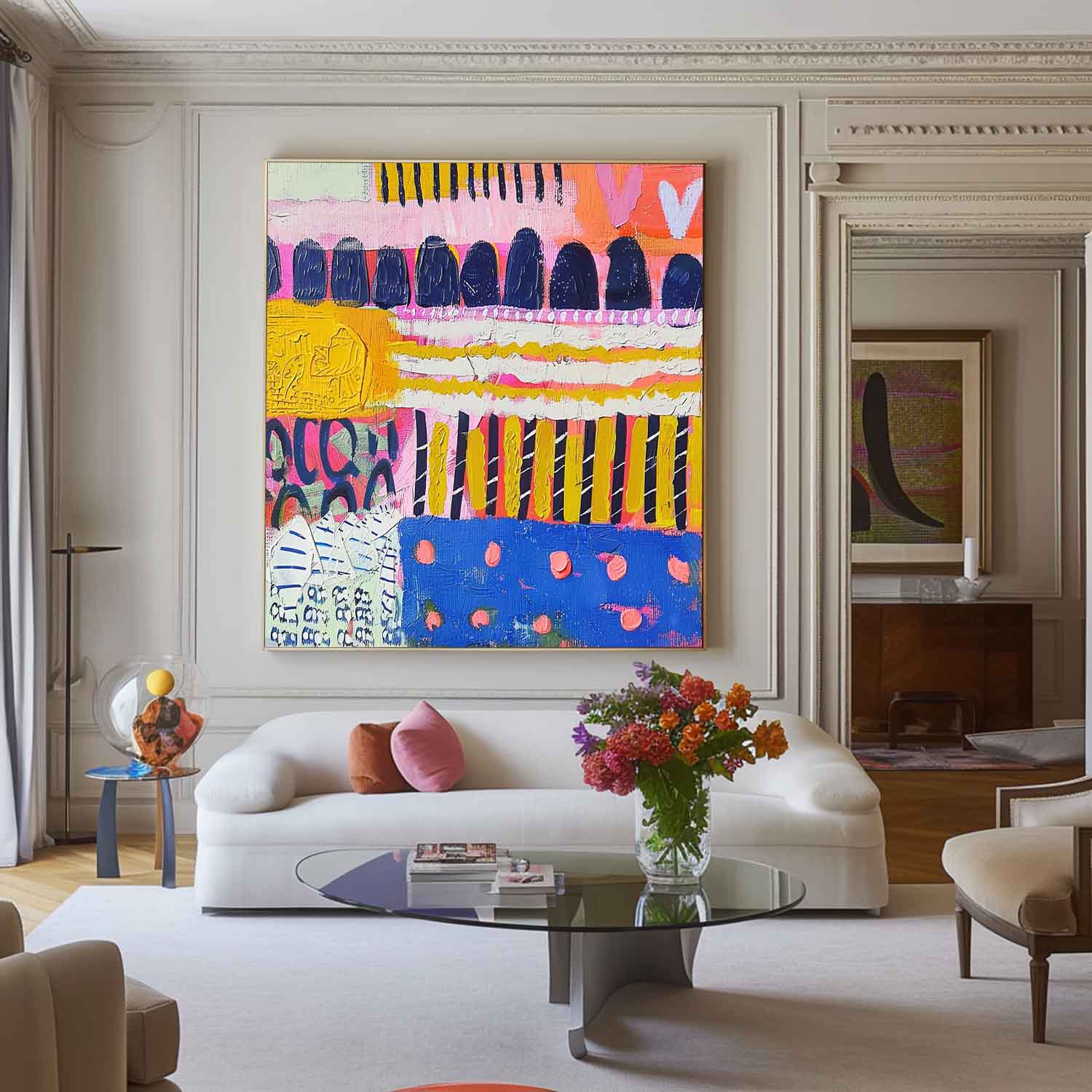 Large Graffiti Abstract Oil Painting Colorful Original Hand-painted Canvas Wall Art Modern Textured Artwork