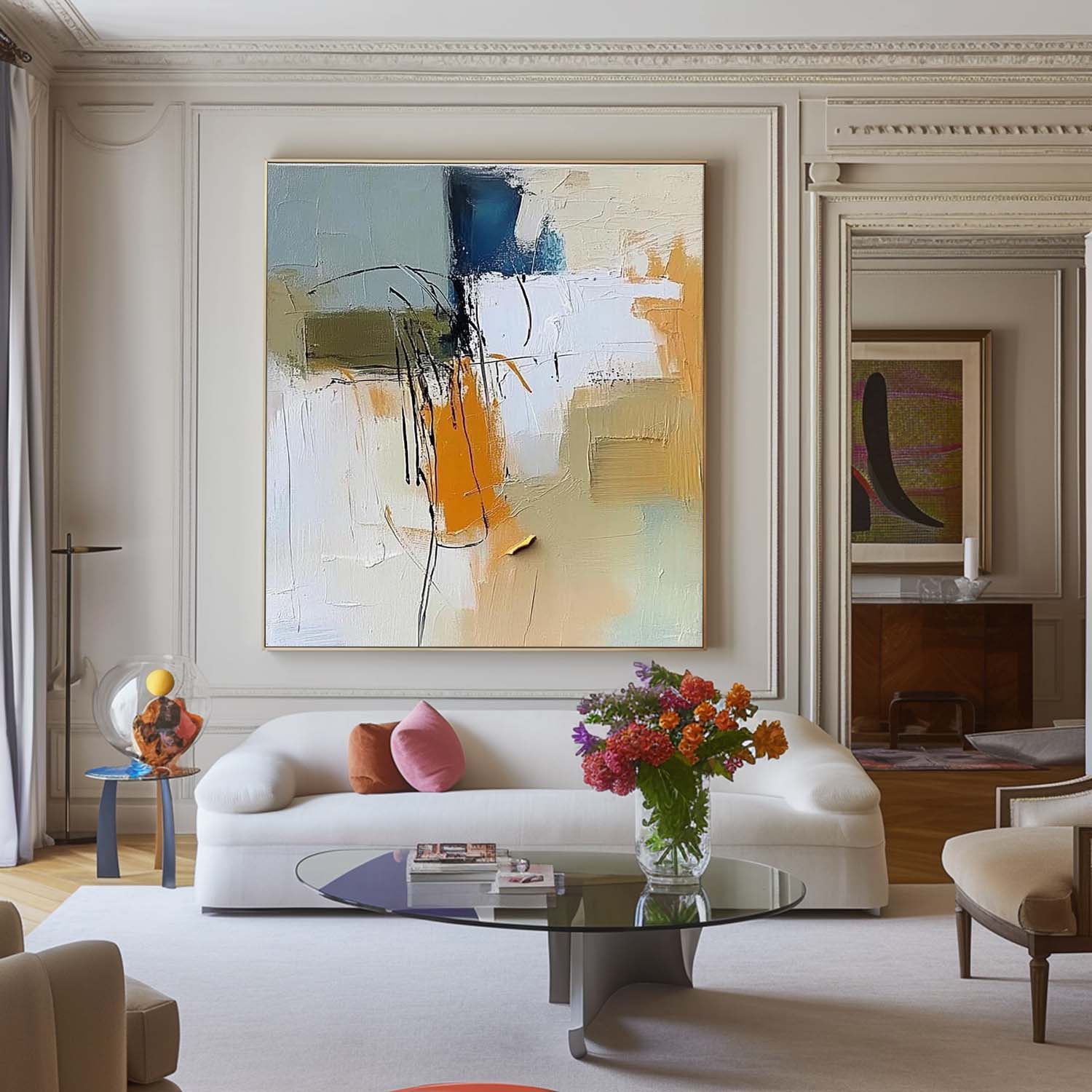 Original Canvas Wall Art Large Abstract Oil Painting Modern Textured Painting for Living Room Office Bedroom