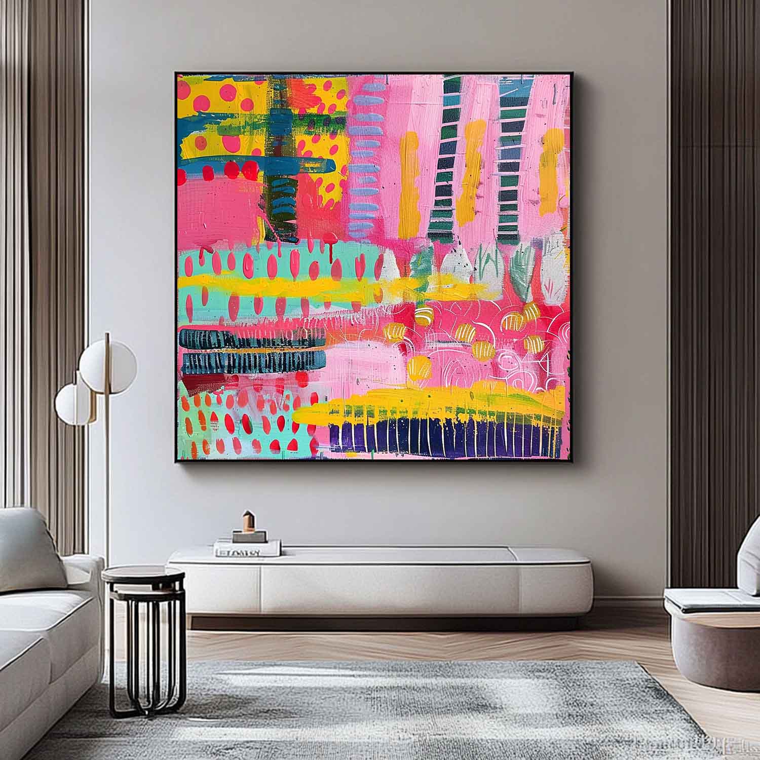 Coloeful Original Hand-painted Canvas Wall Art Modern Textured Artwork Large Graffiti Abstract Oil Painting