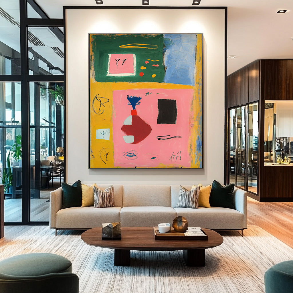 Original Graffiti Symbol Eements Color Painting Texture Acrylic painting Abstract Large Wall Art Fashion Art