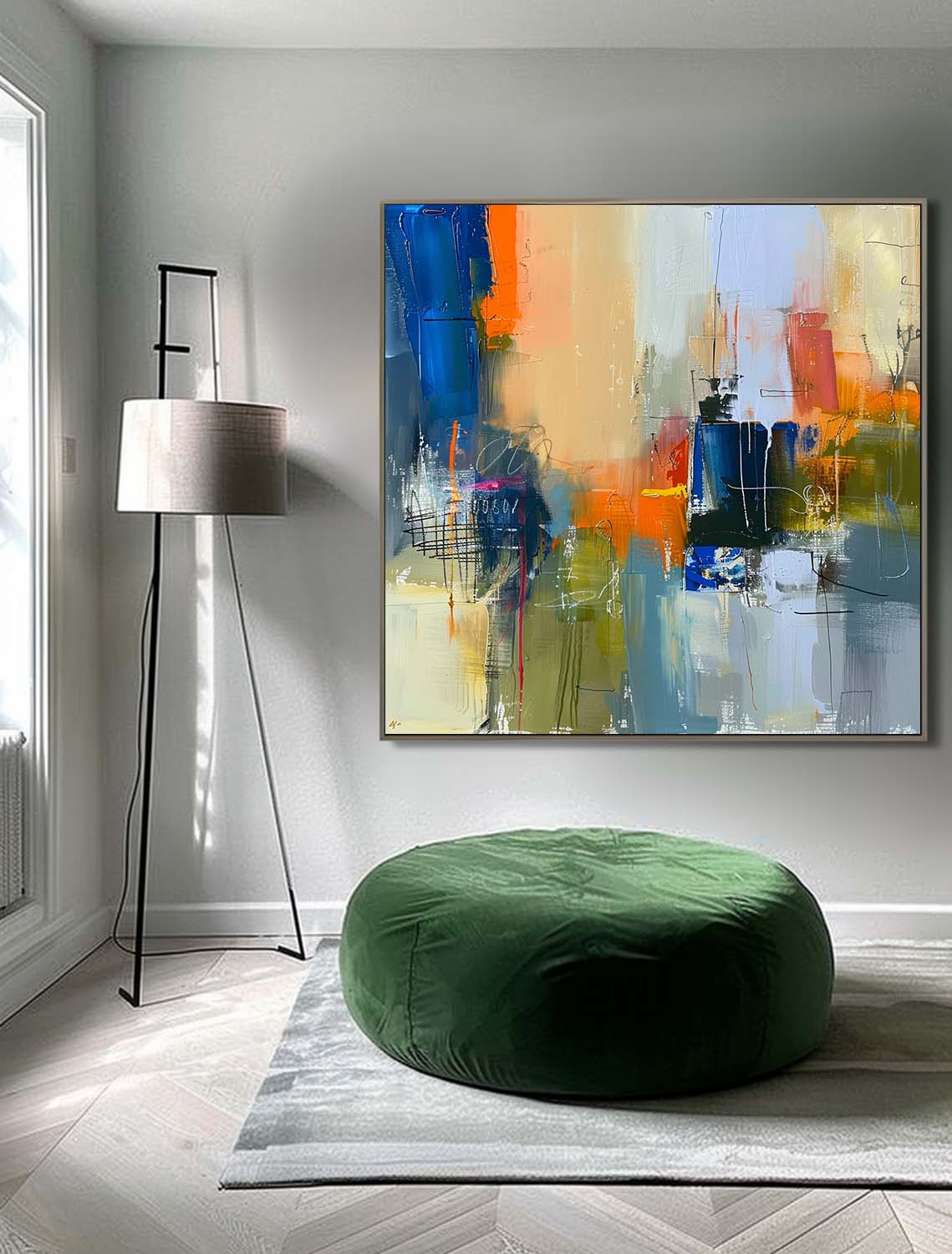 Modern Textured Artwork Warm Coloeful Original Hand-painted Canvas Wall Art Large Abstract Oil Painting