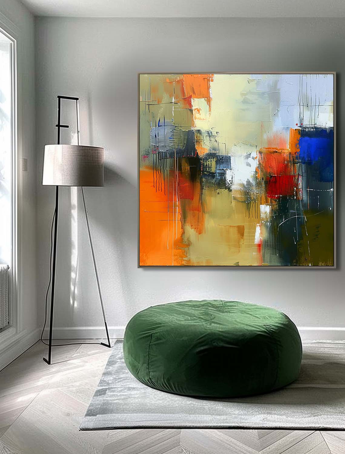 Large Abstract Oil Painting Modern Textured Artwork Warm Coloeful Original Hand-painted Canvas Wall Art