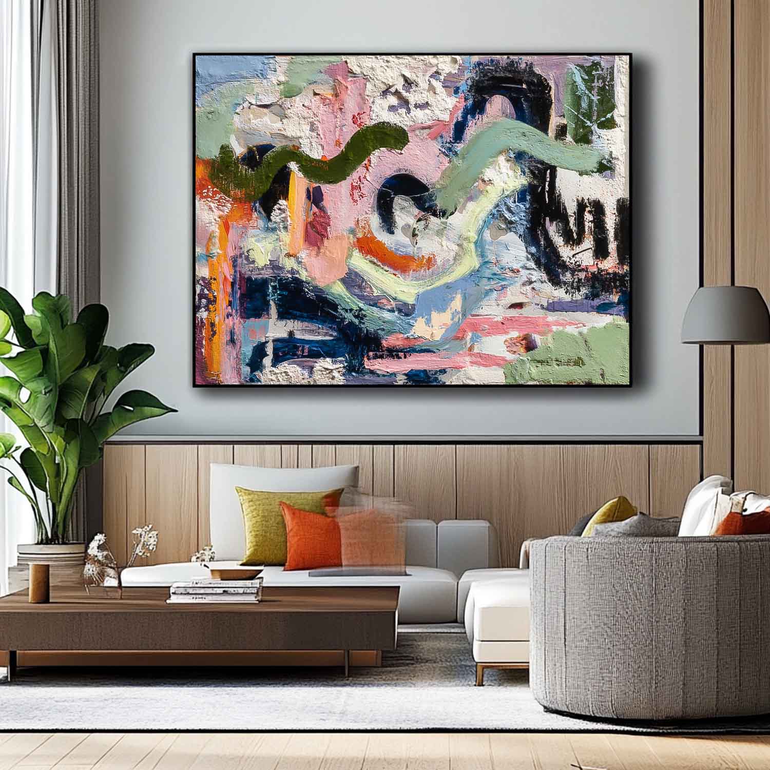 Colorful Irregular Graffiti Artwork Abstract Oil Painting Texture Acrylic painting Original Wall Art