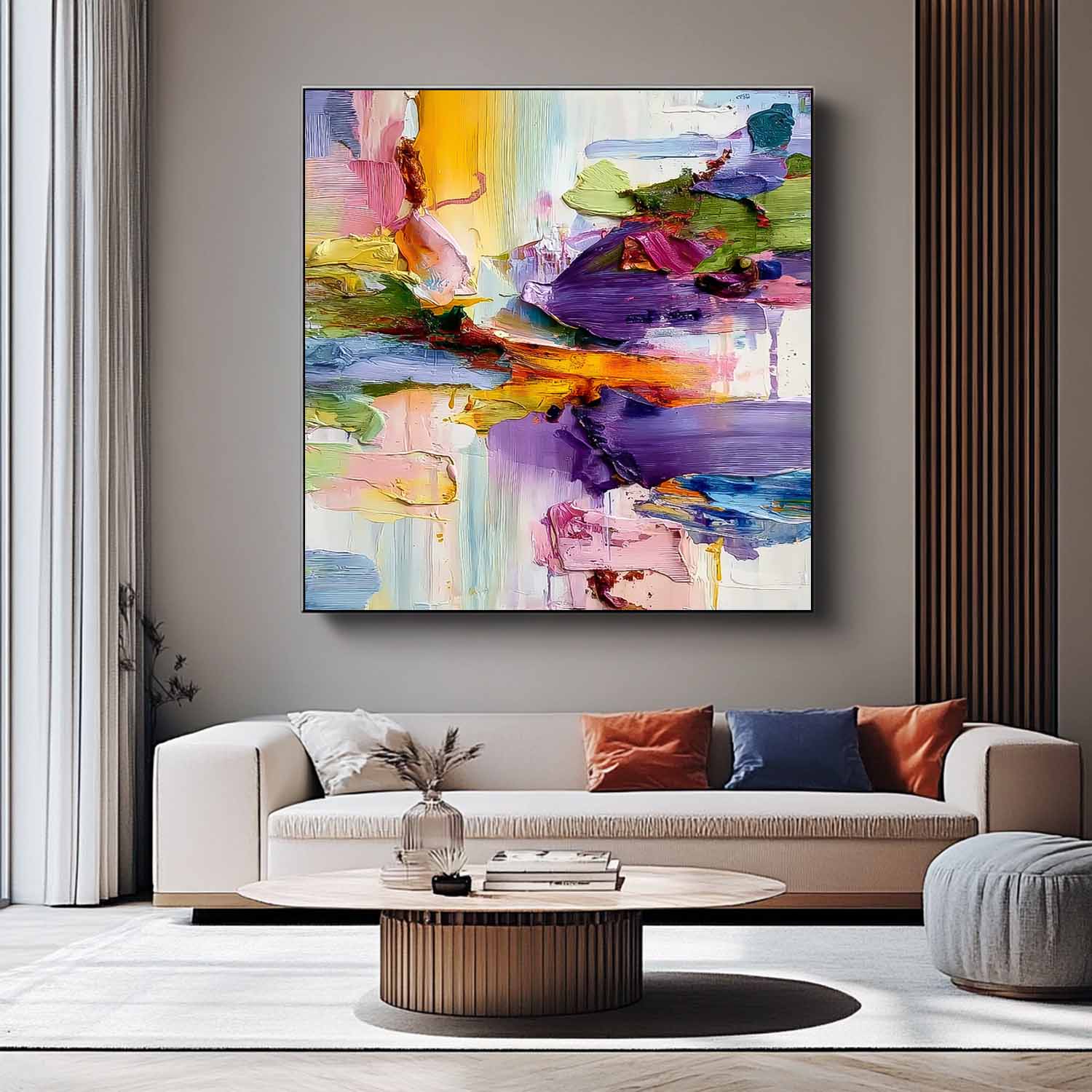 Abstract Large Wall Art Original Scraper Oil Painting Color Texture Acrylic painting Contemporary Art