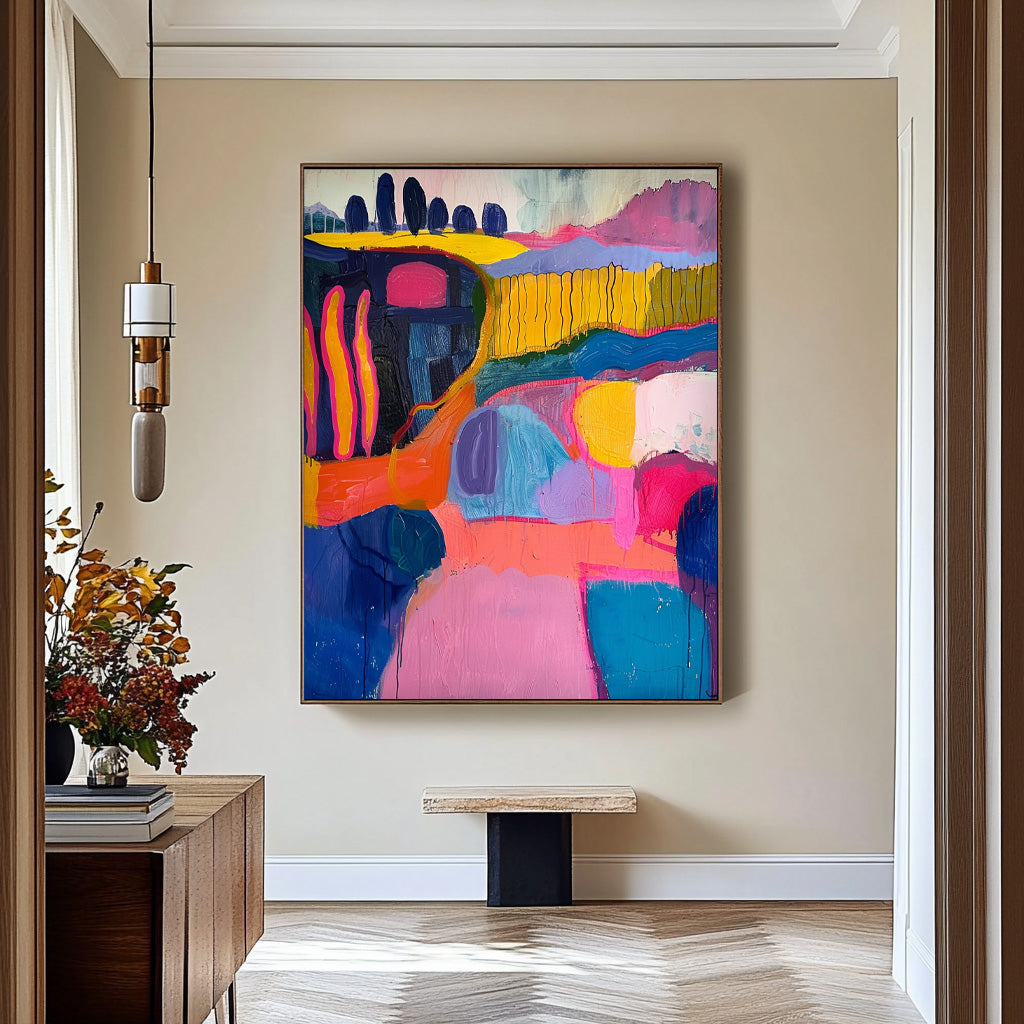 Fashion Art Original High Aaturation Painting Acrylic painting Abstract Landscape Wall Art Home Decor